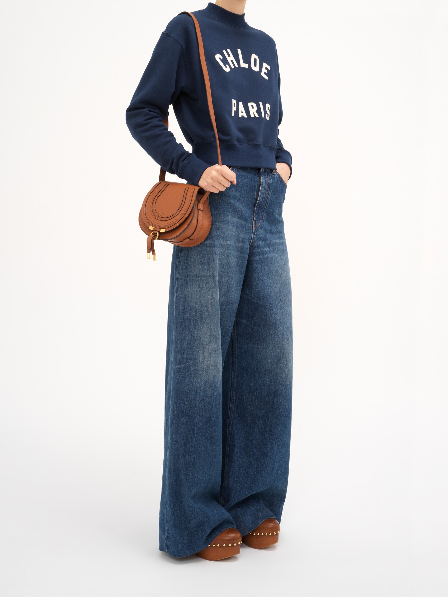 Small Marcie saddle bag in grained leather - 4