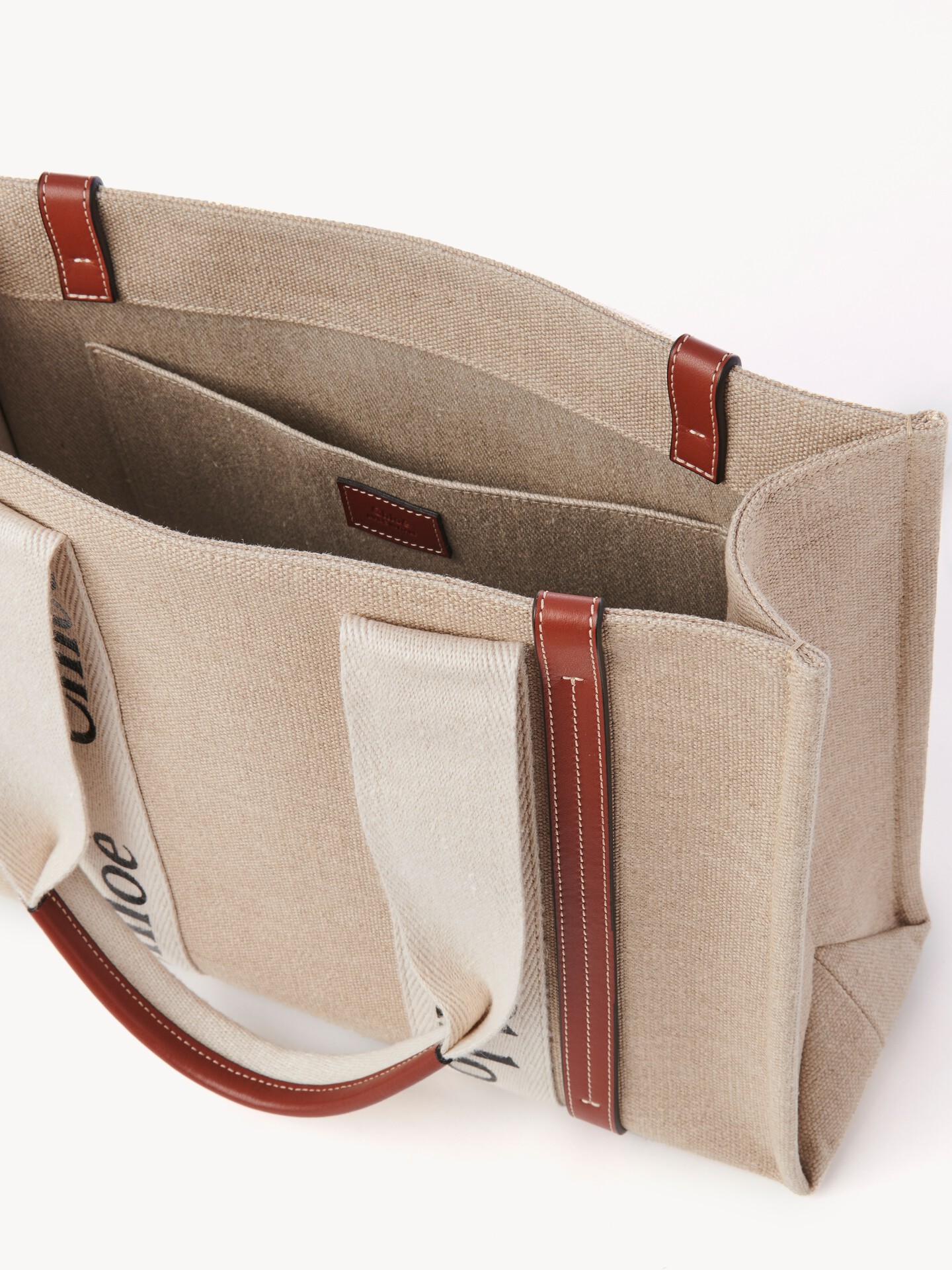 Woody tote bag in linen - 8