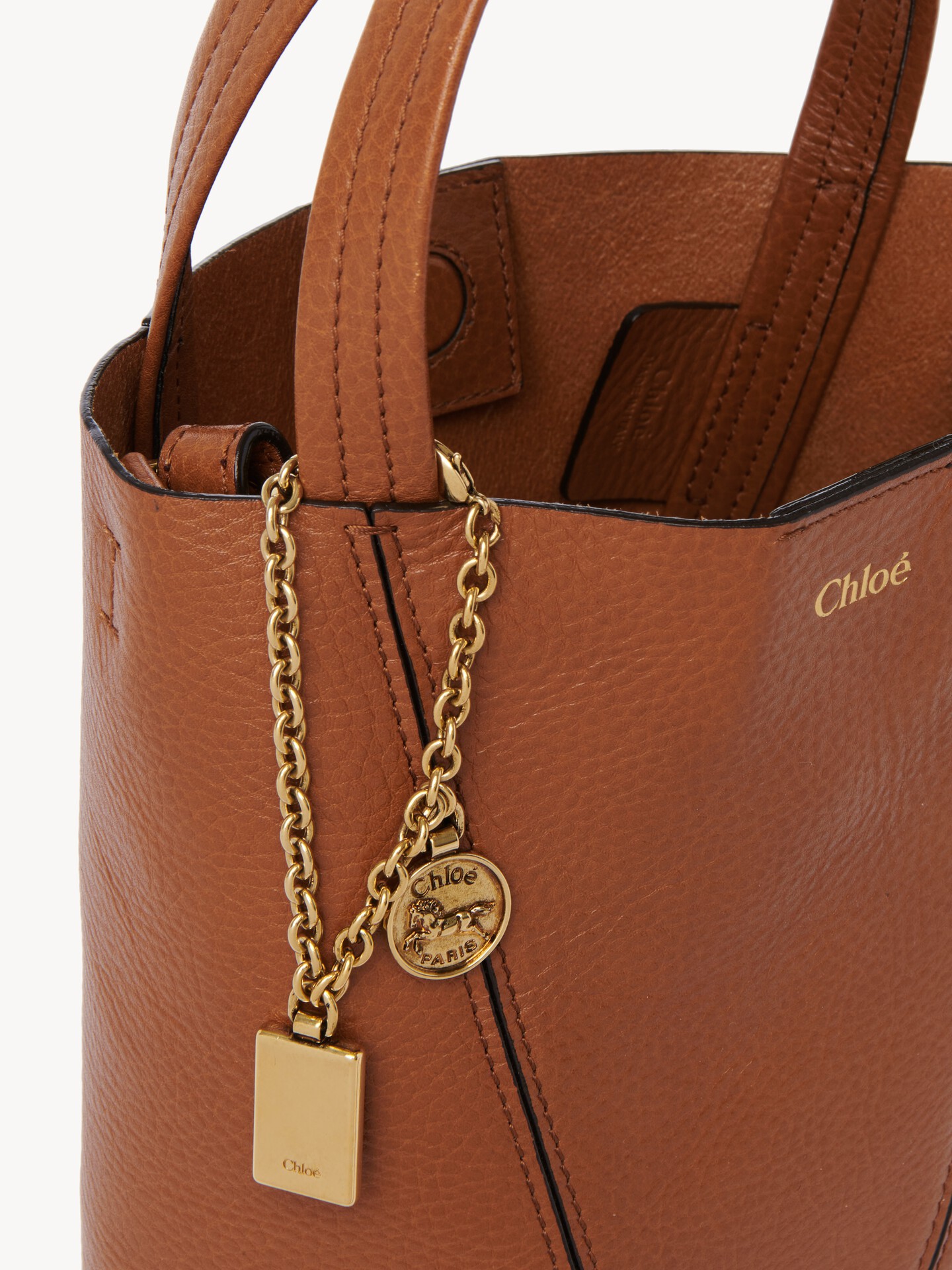 Small Chlo&eacute; Spin tote bag in grained leather - 4