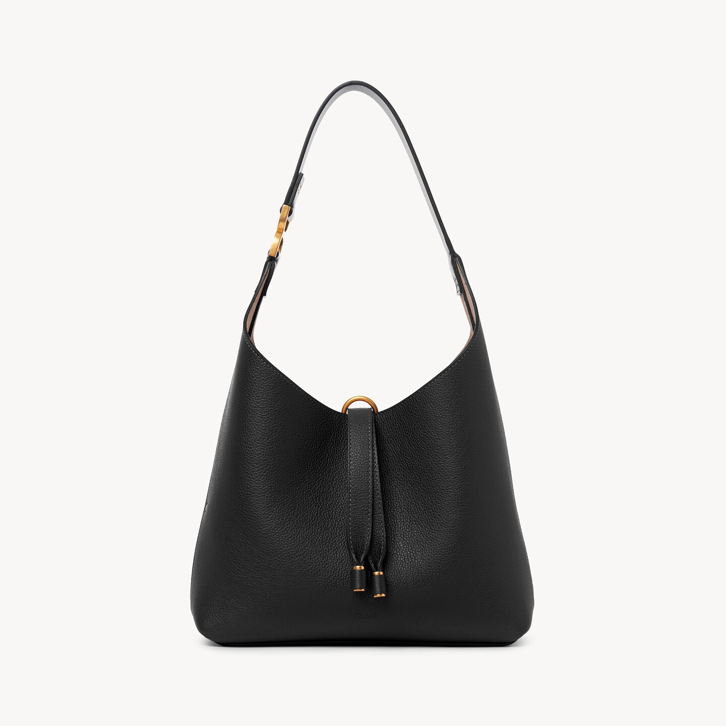 Small Marcie hobo bag in grained leather - 7