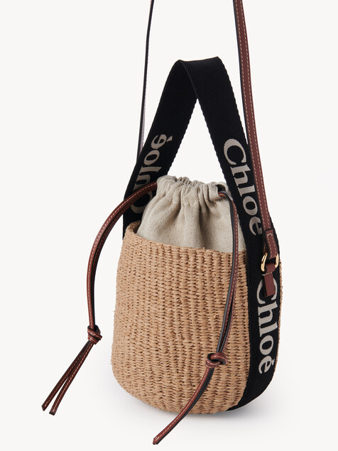 Small Woody tote bag in natural fibres