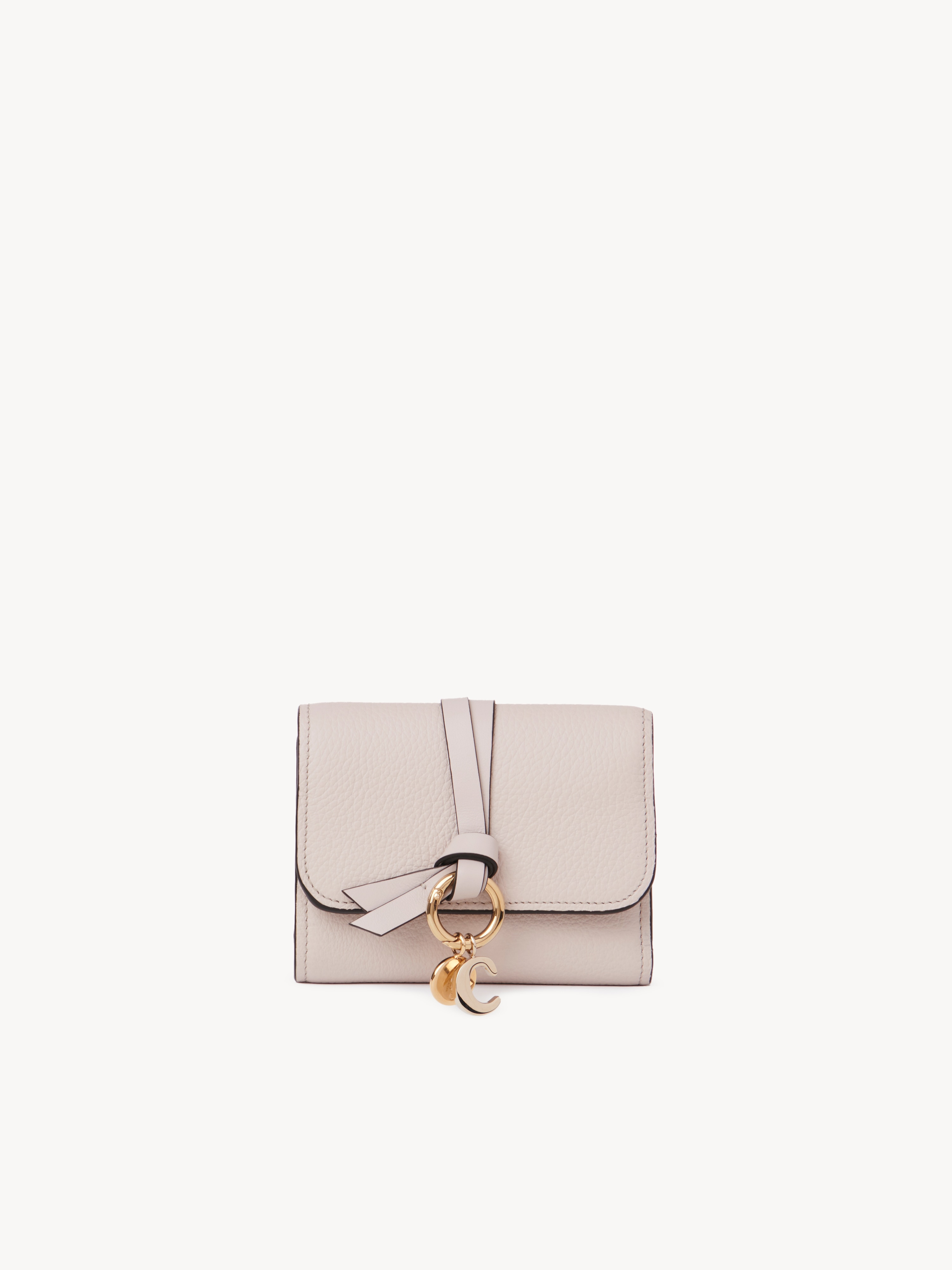 Alphabet card holder in grained leather - NaN