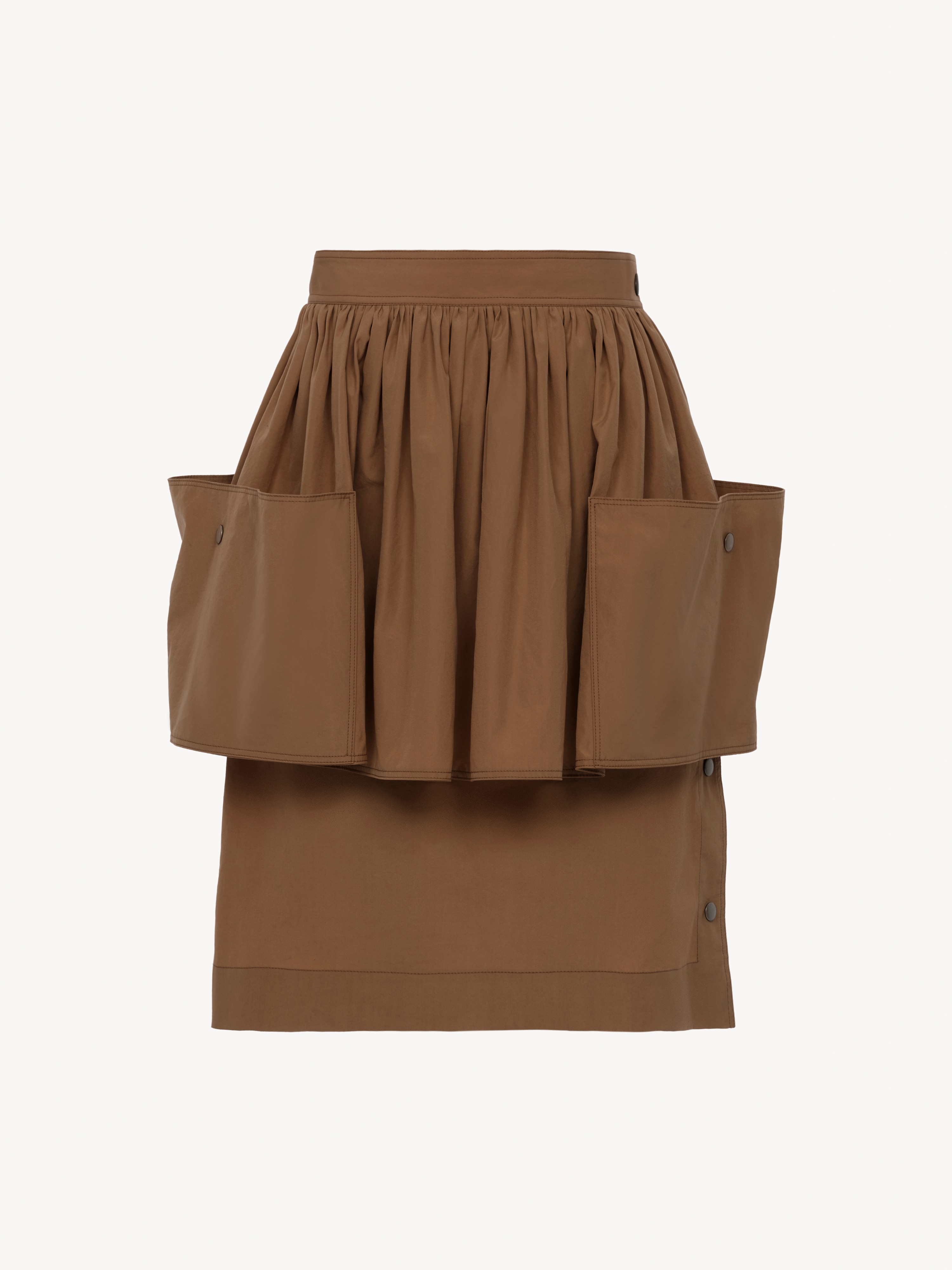 Gathered cropped top in cotton poplin - NaN
