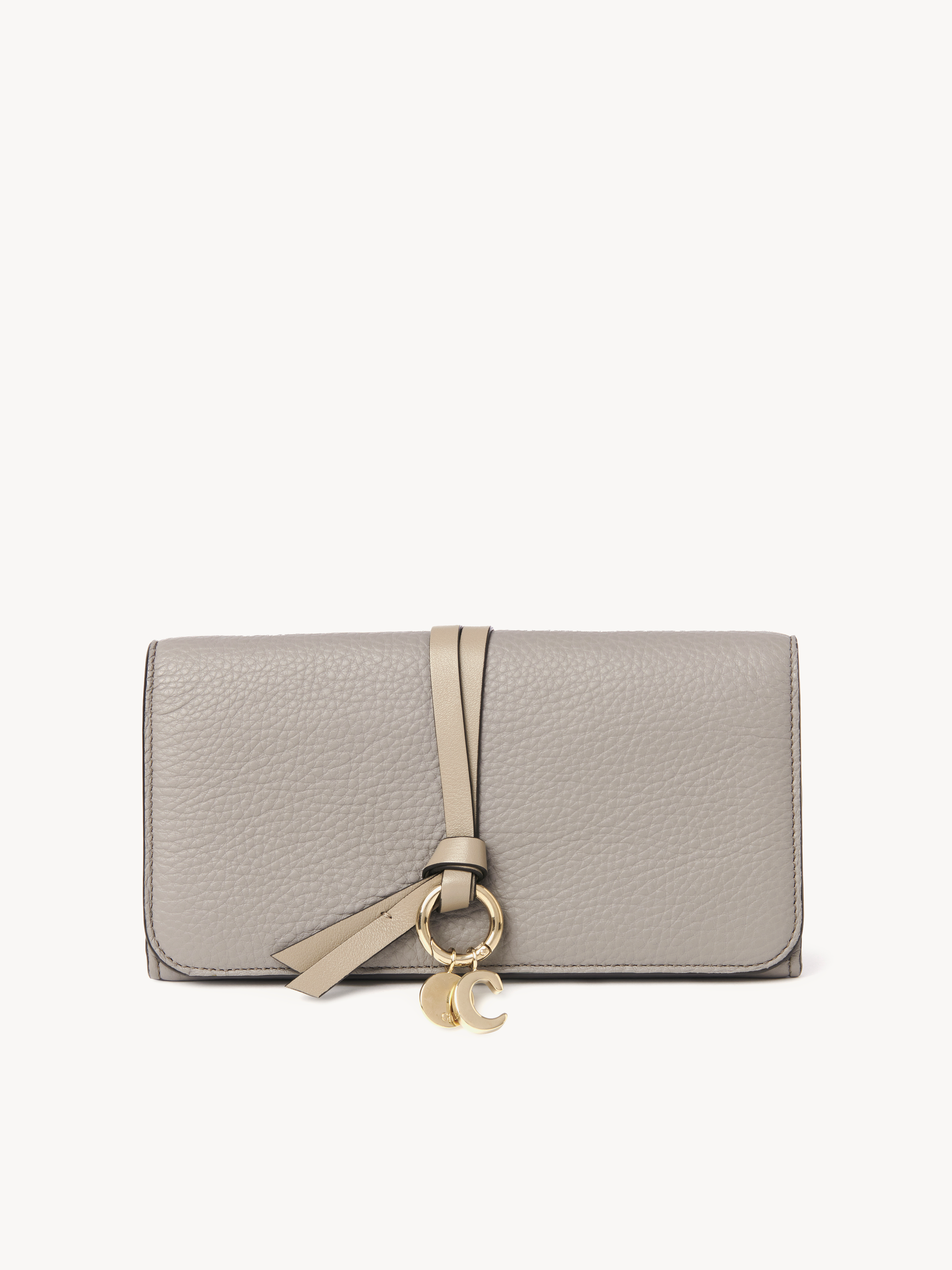 Alphabet bifold wallet in grained leather - NaN