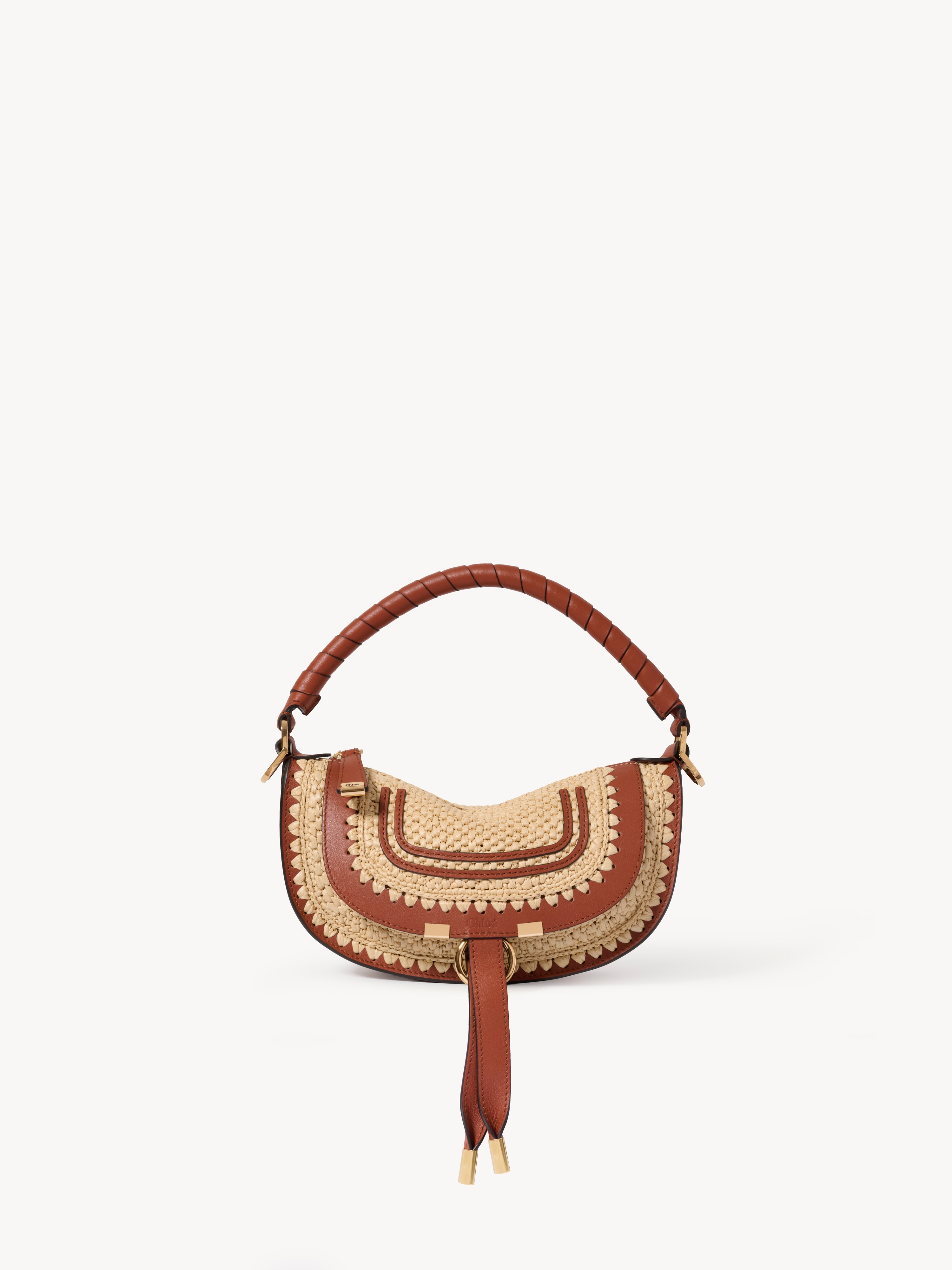 Small Marcie shoulder bag in raffia-effect - NaN