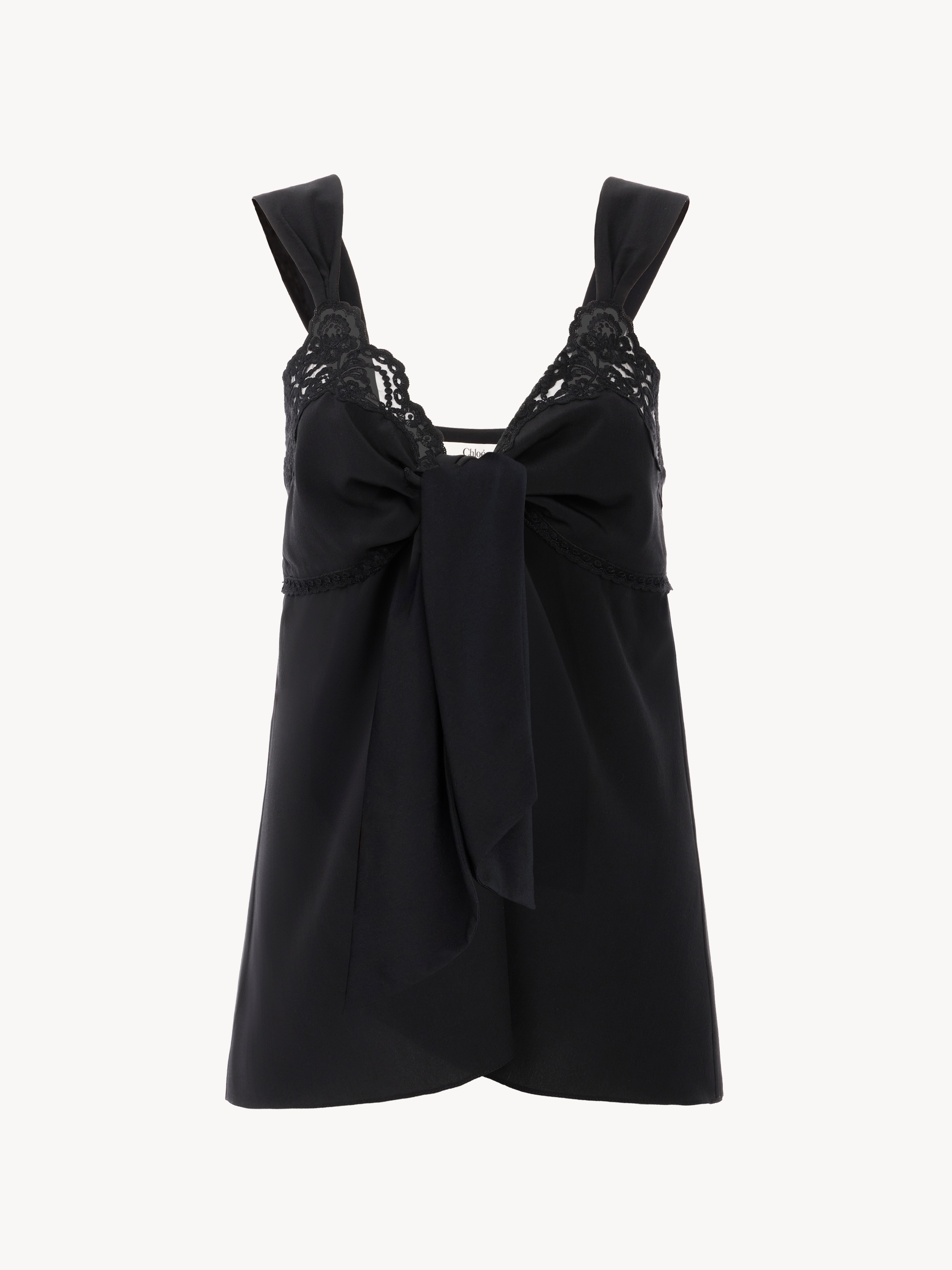 Pleated flowy trousers in cr&ecirc;pe de chine - NaN