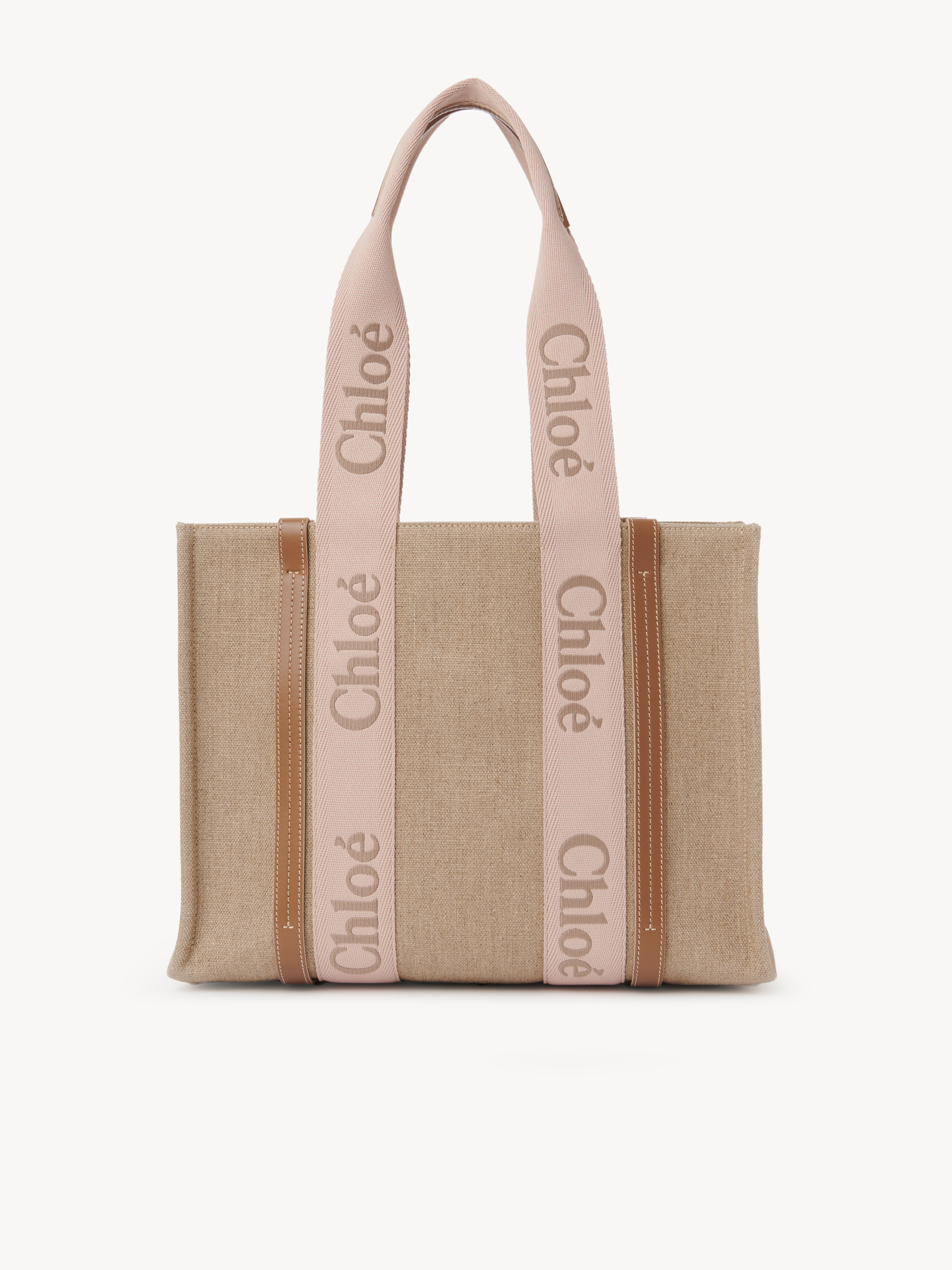 Mini Woody tote bag in linen - NaN
