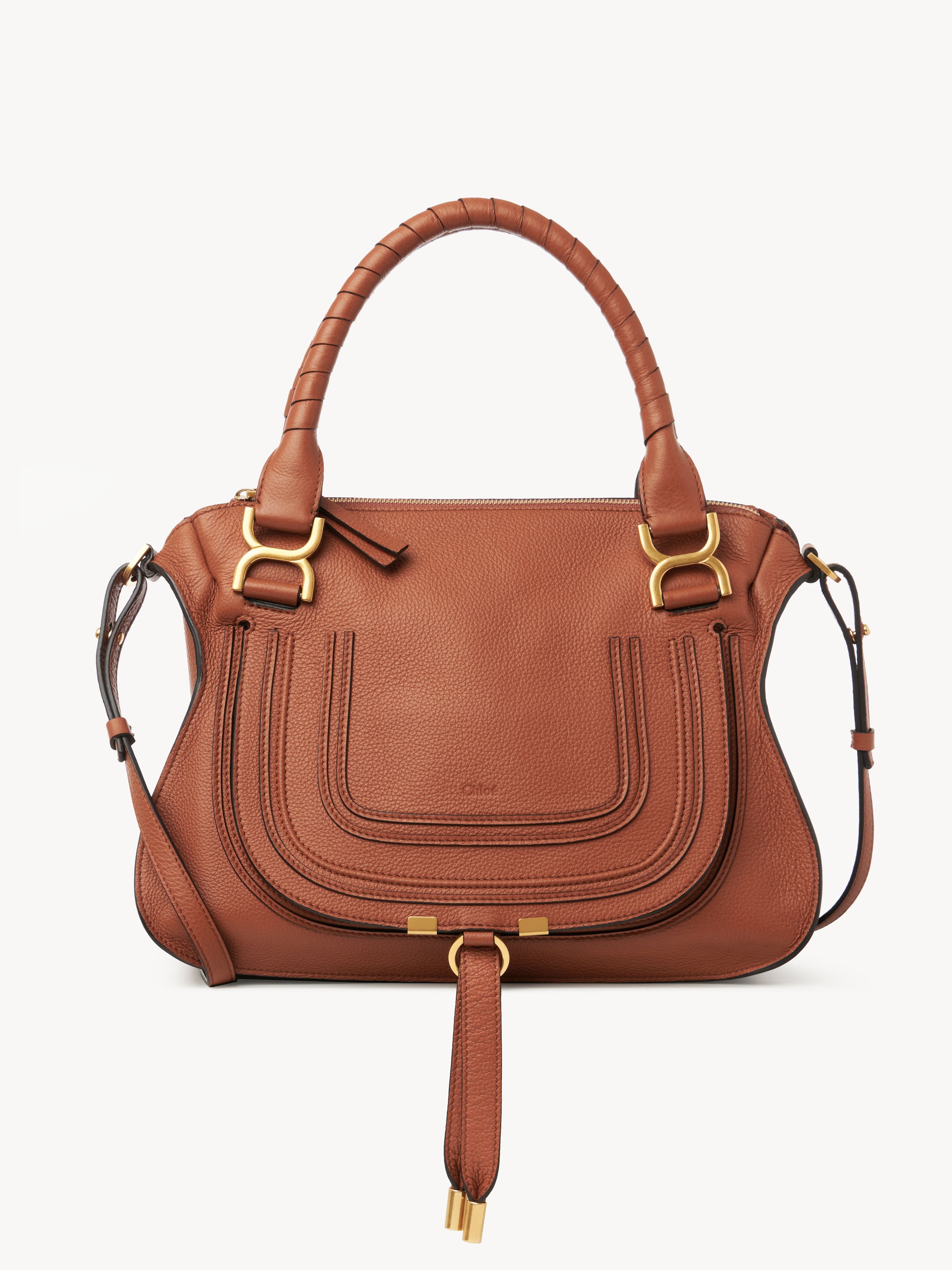 Marcie saddle bag in grained leather - NaN