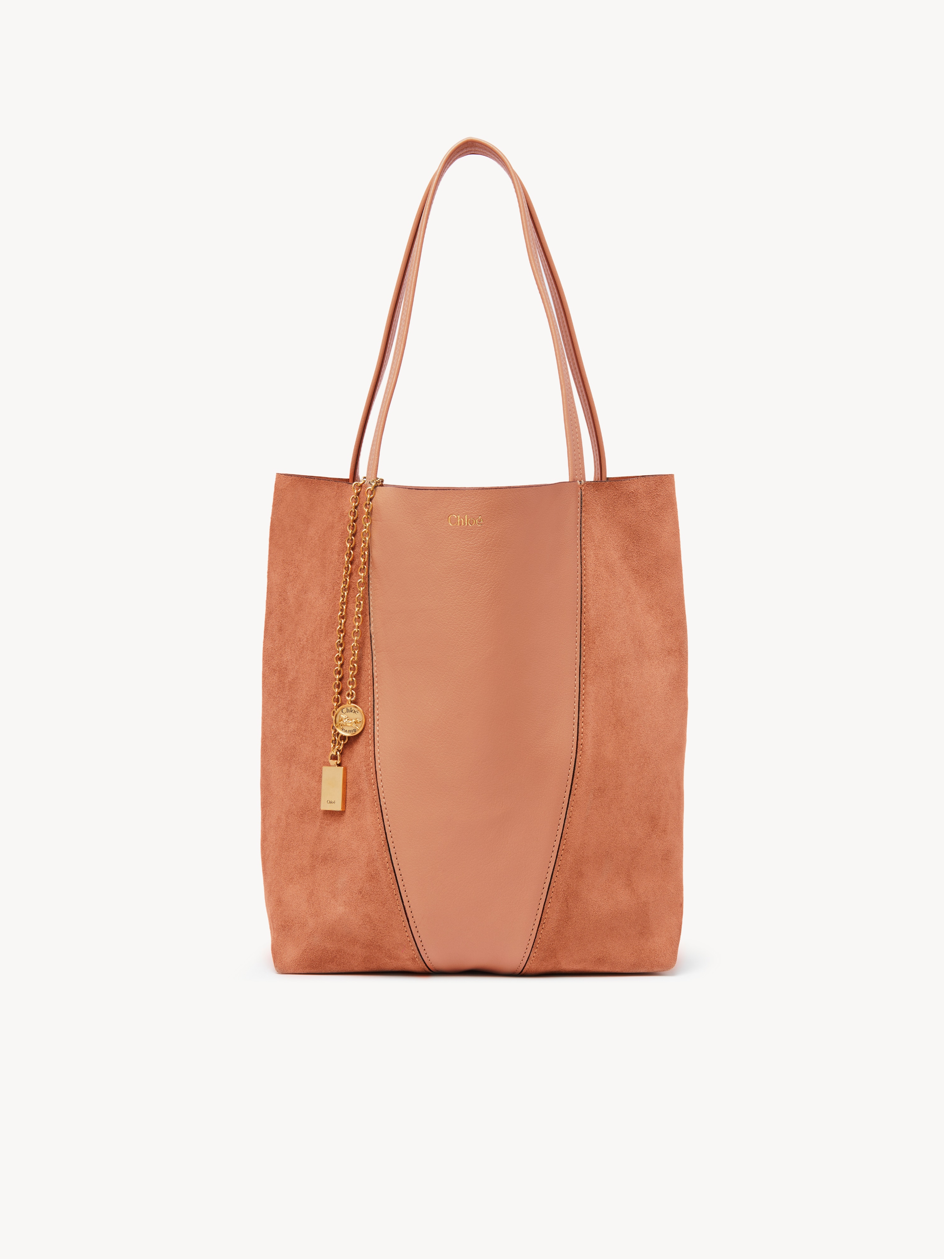 Small Chlo&eacute; Spin tote bag in grained and suede leather - NaN