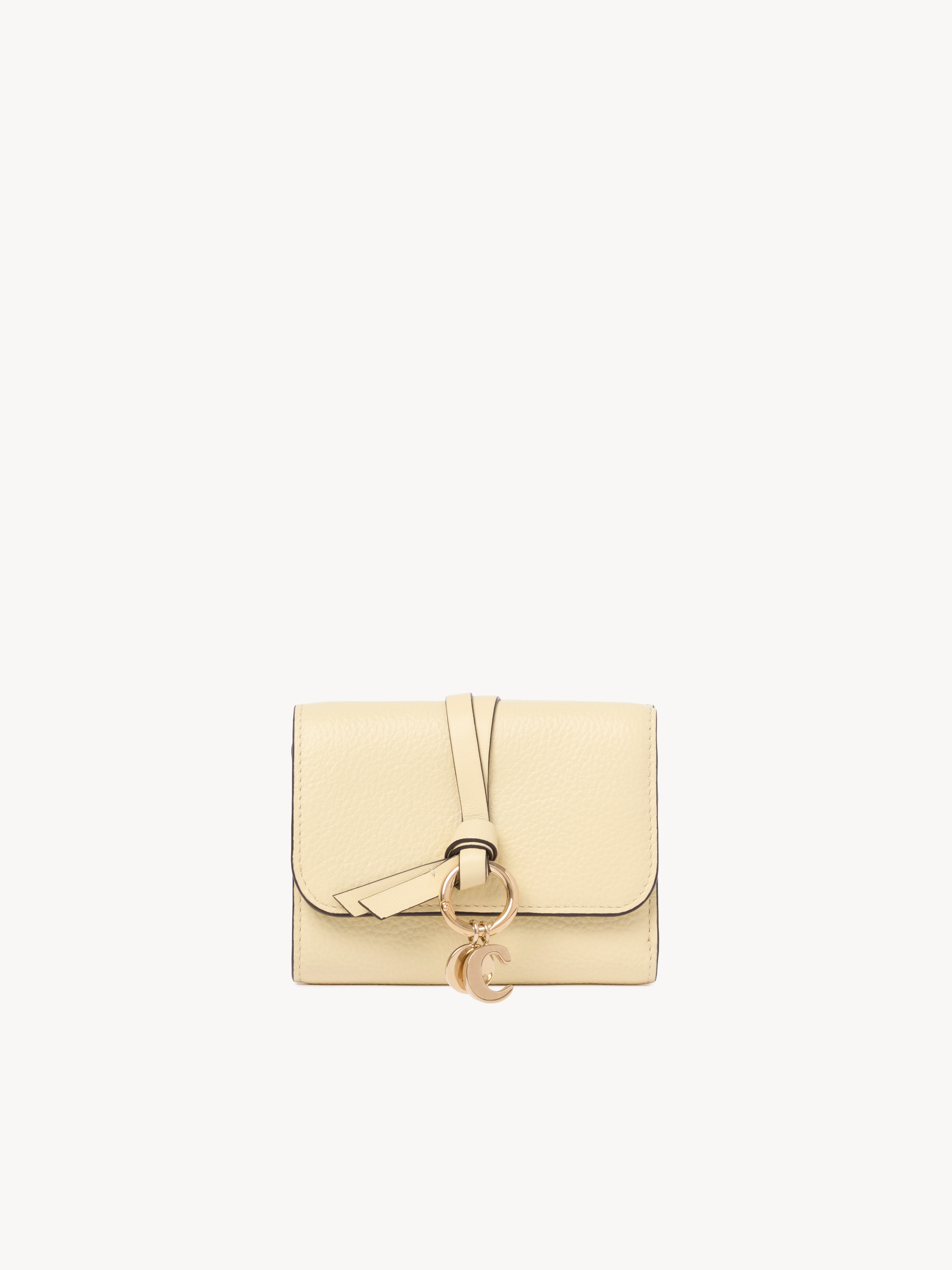 Alphabet wallet in grained leather - NaN