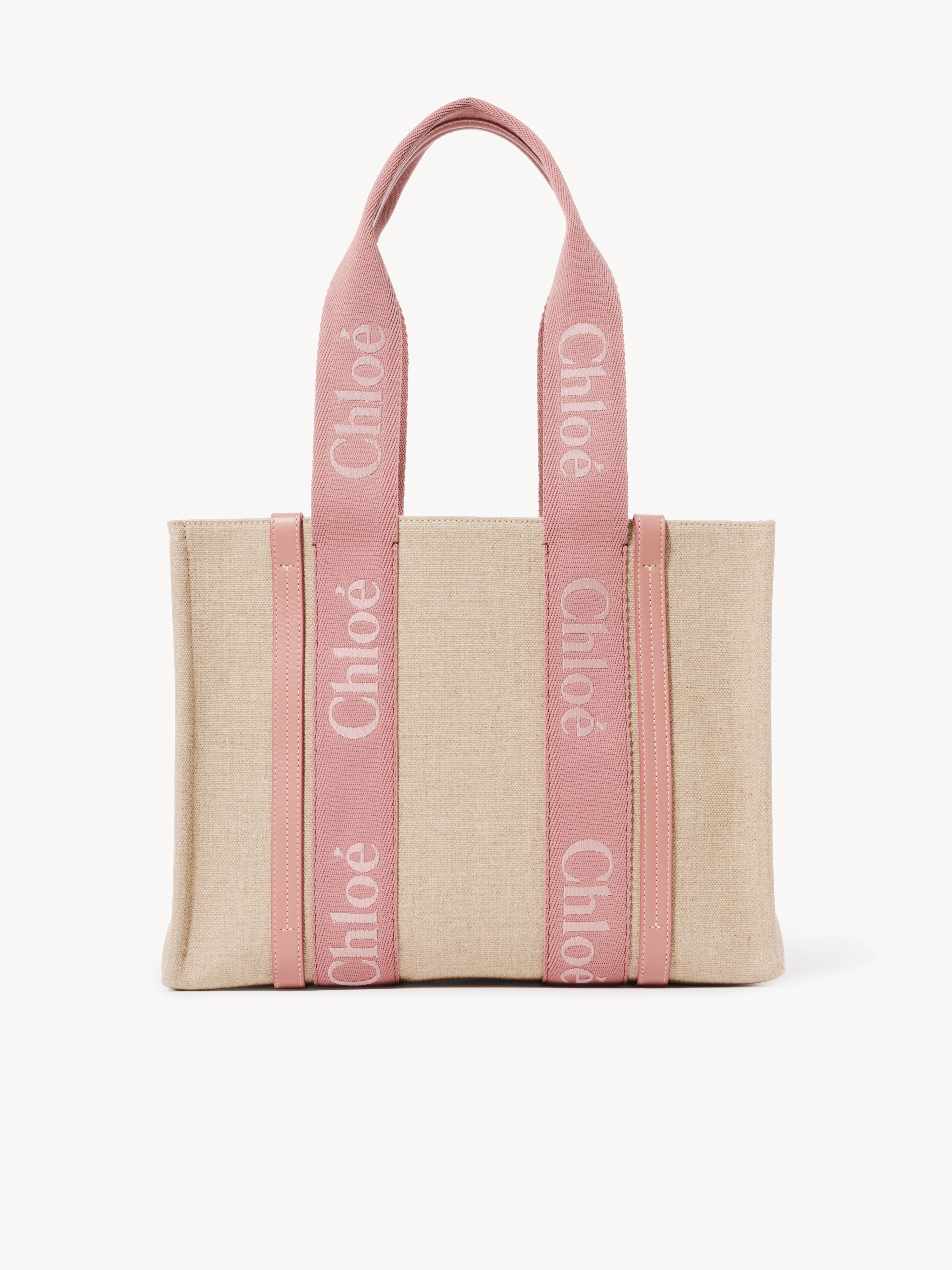 Small Woody tote bag in linen - NaN