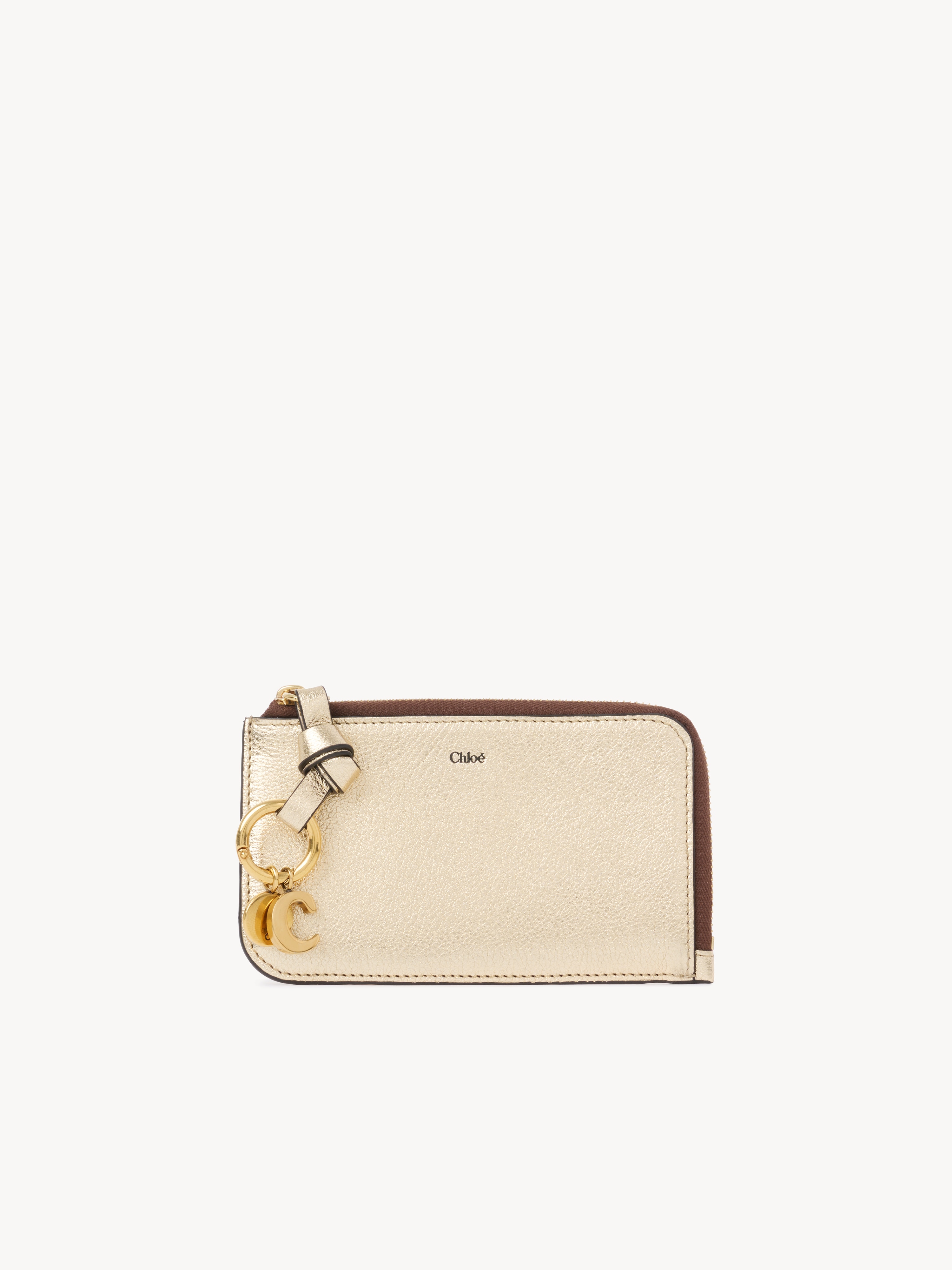 Small Alphabet tri-fold in metallic leather - NaN