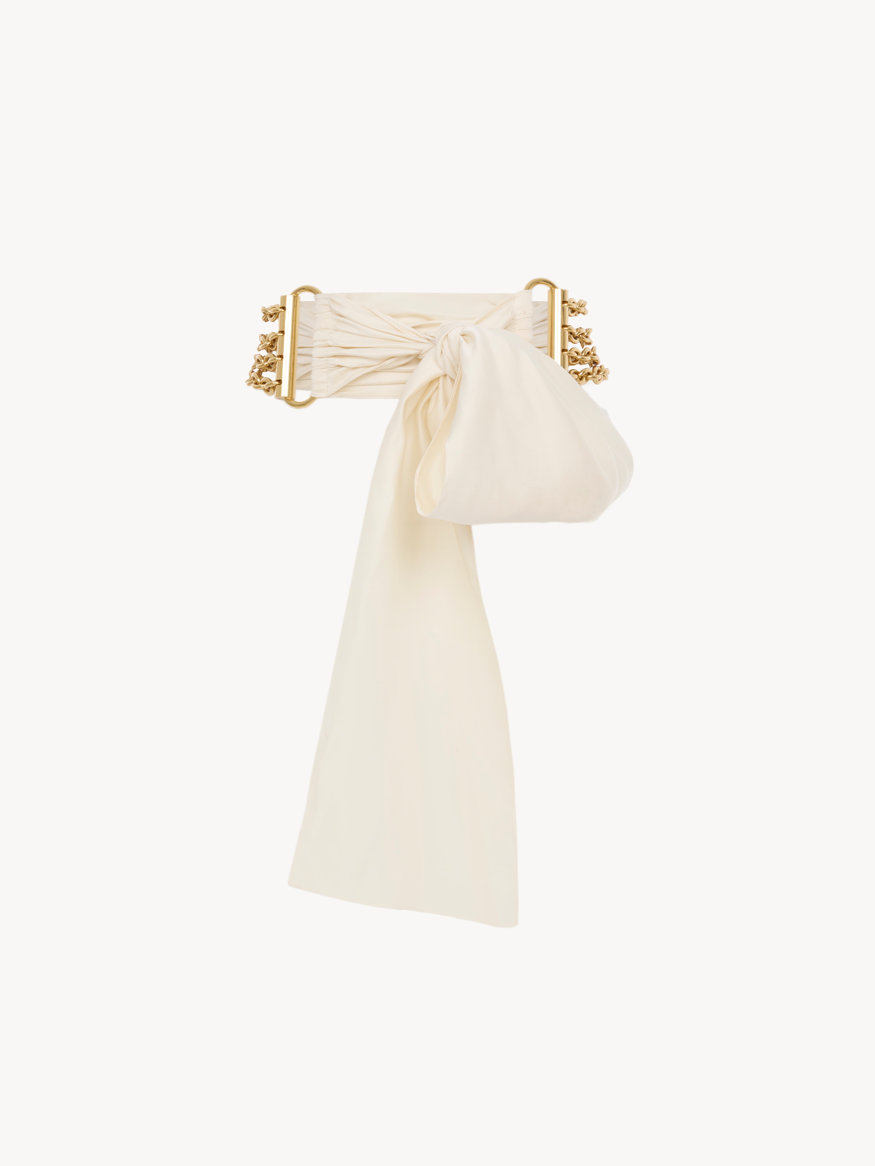 Mini off-the-shoulder playsuit in washed silk satin & lace - NaN