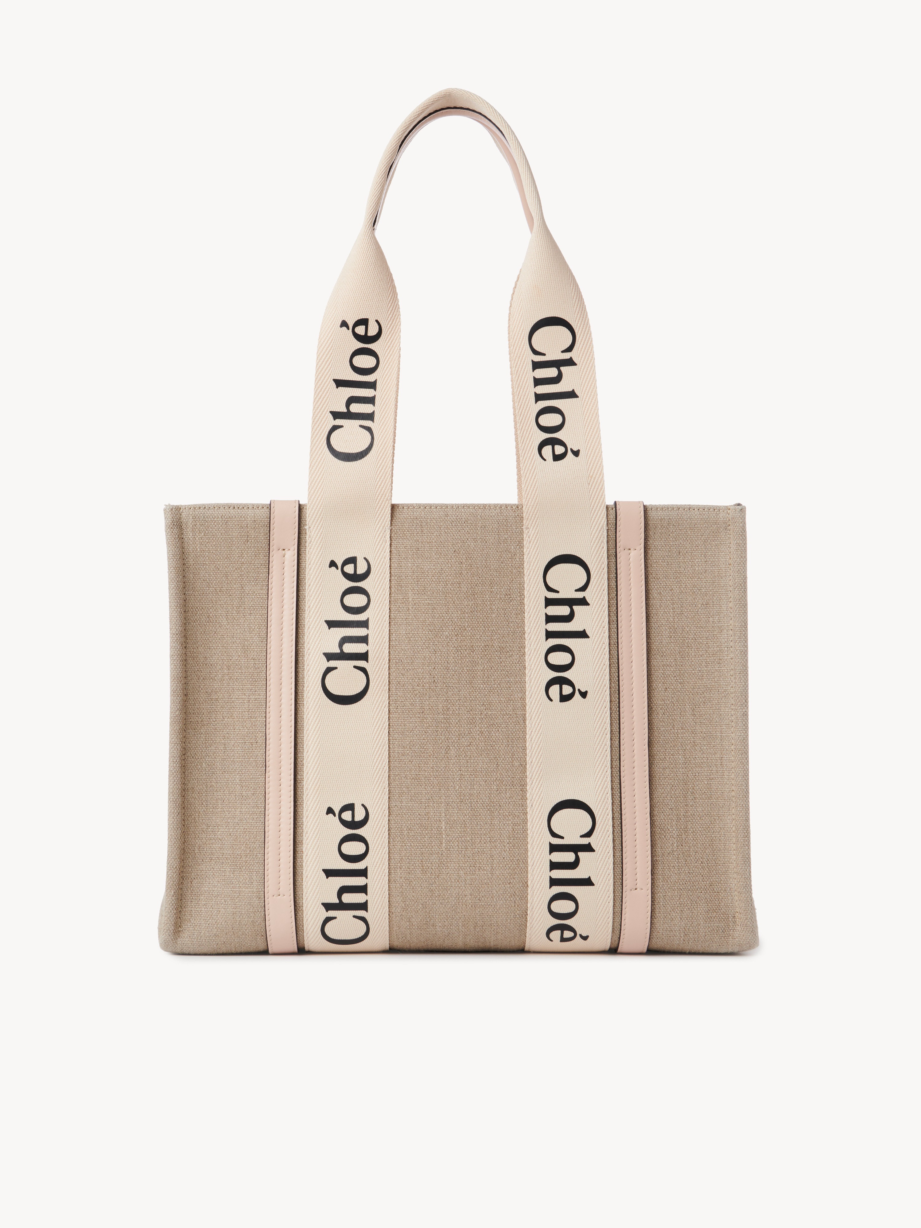 Mini Woody tote bag in linen - NaN