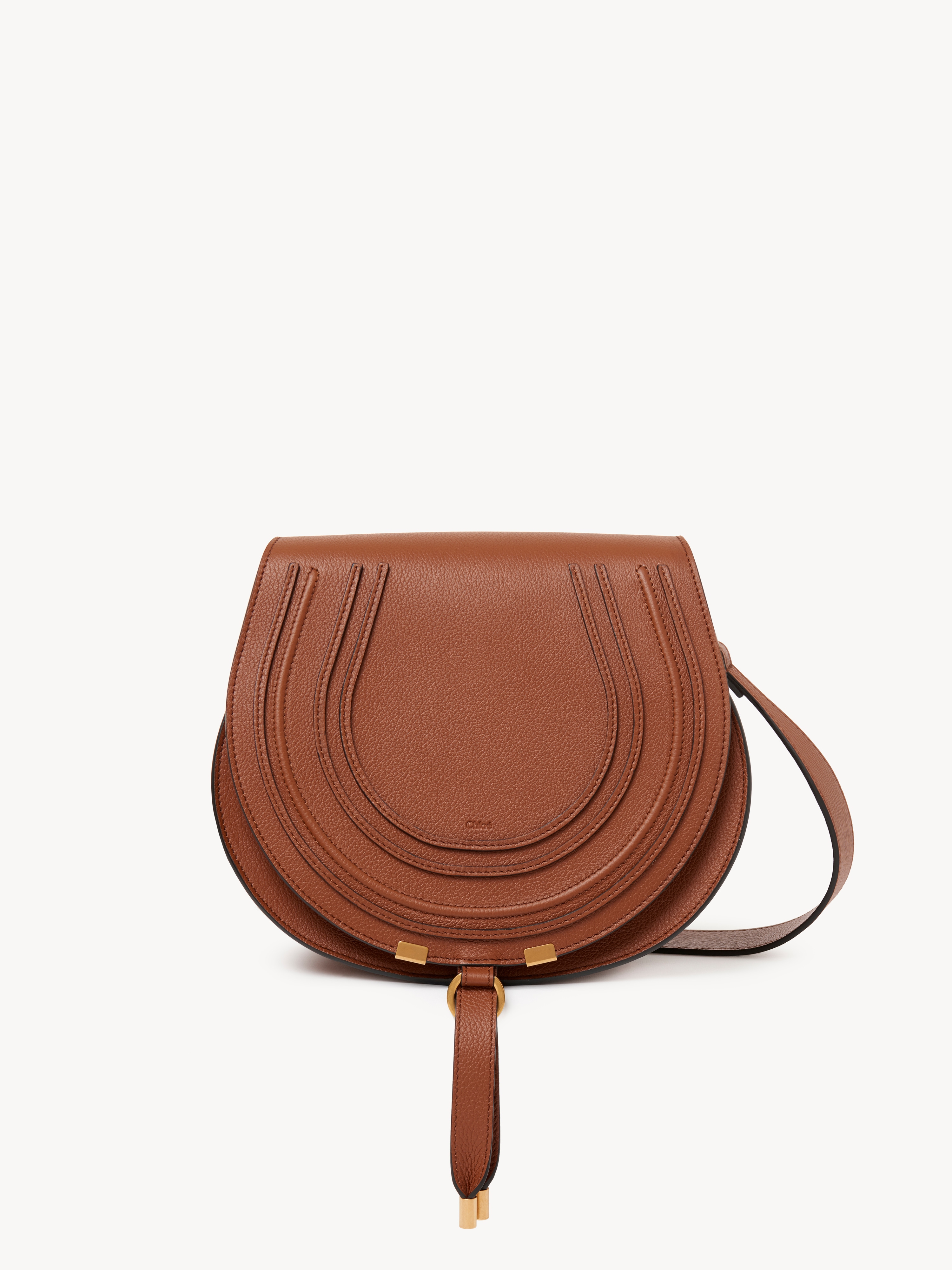 Small Marcie saddle bag in grained leather - NaN
