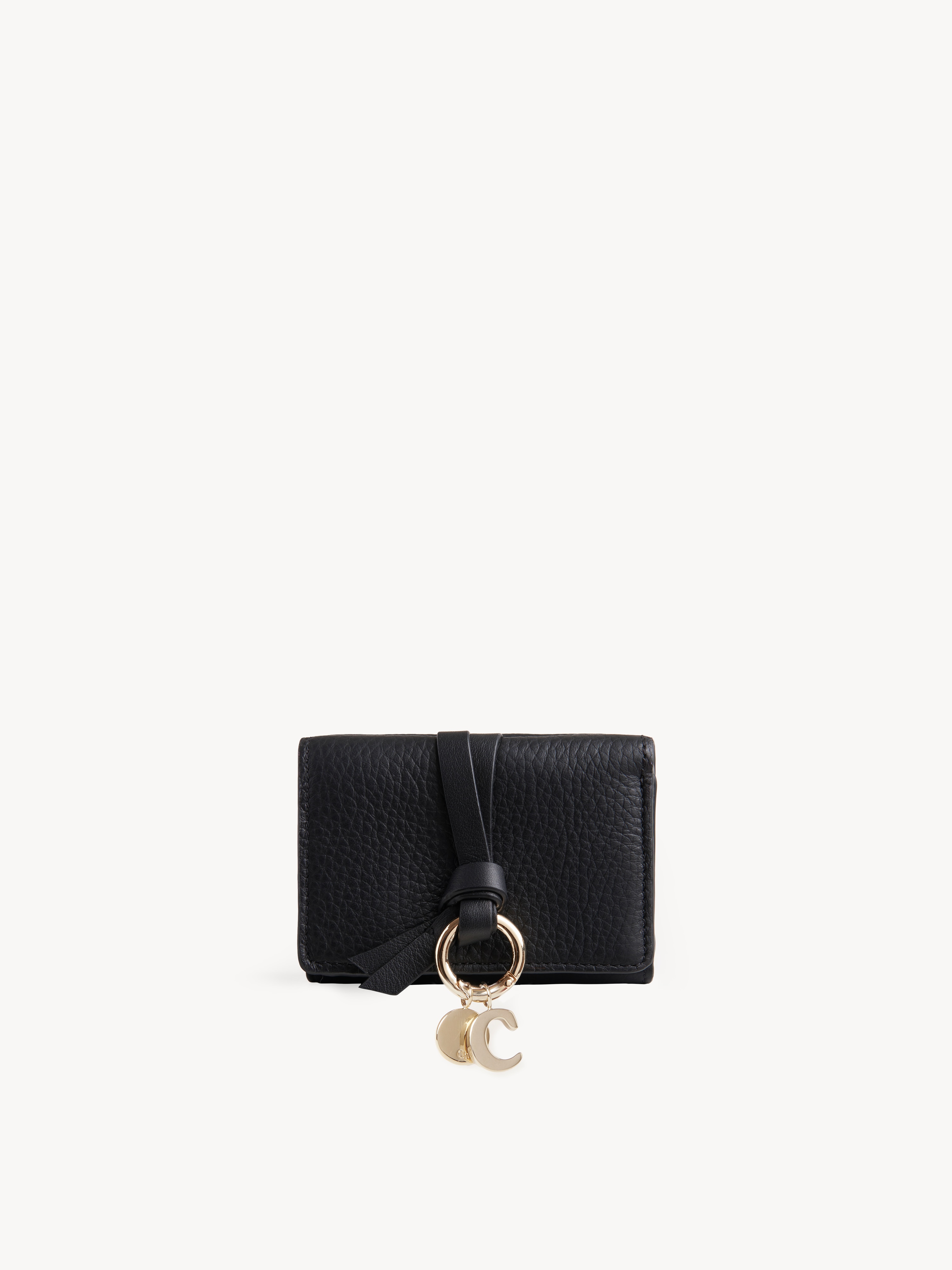 Small Alphabet tri-fold in grained leather - NaN