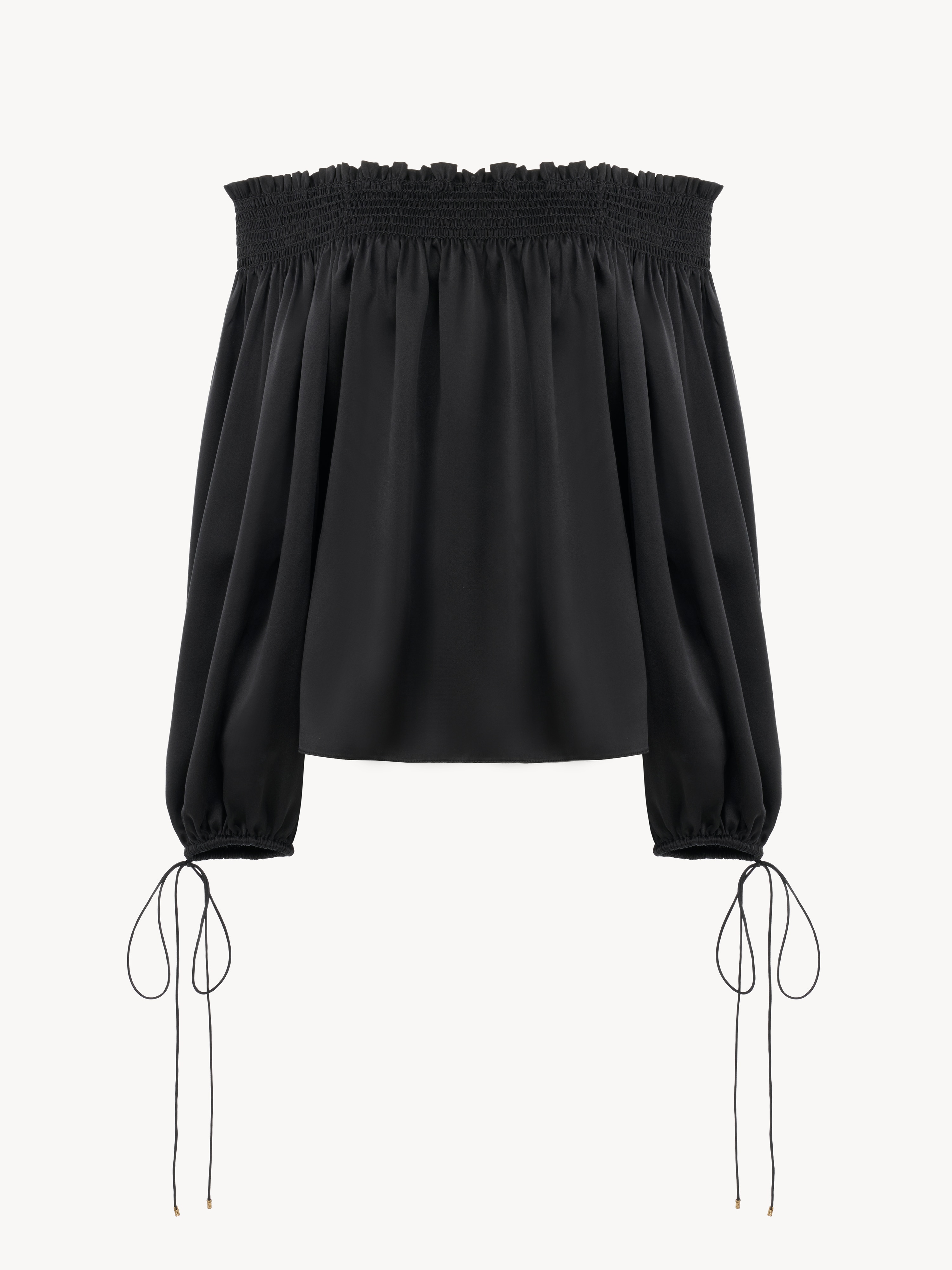 Cropped fluid trousers in cr&ecirc;pe de chine - NaN