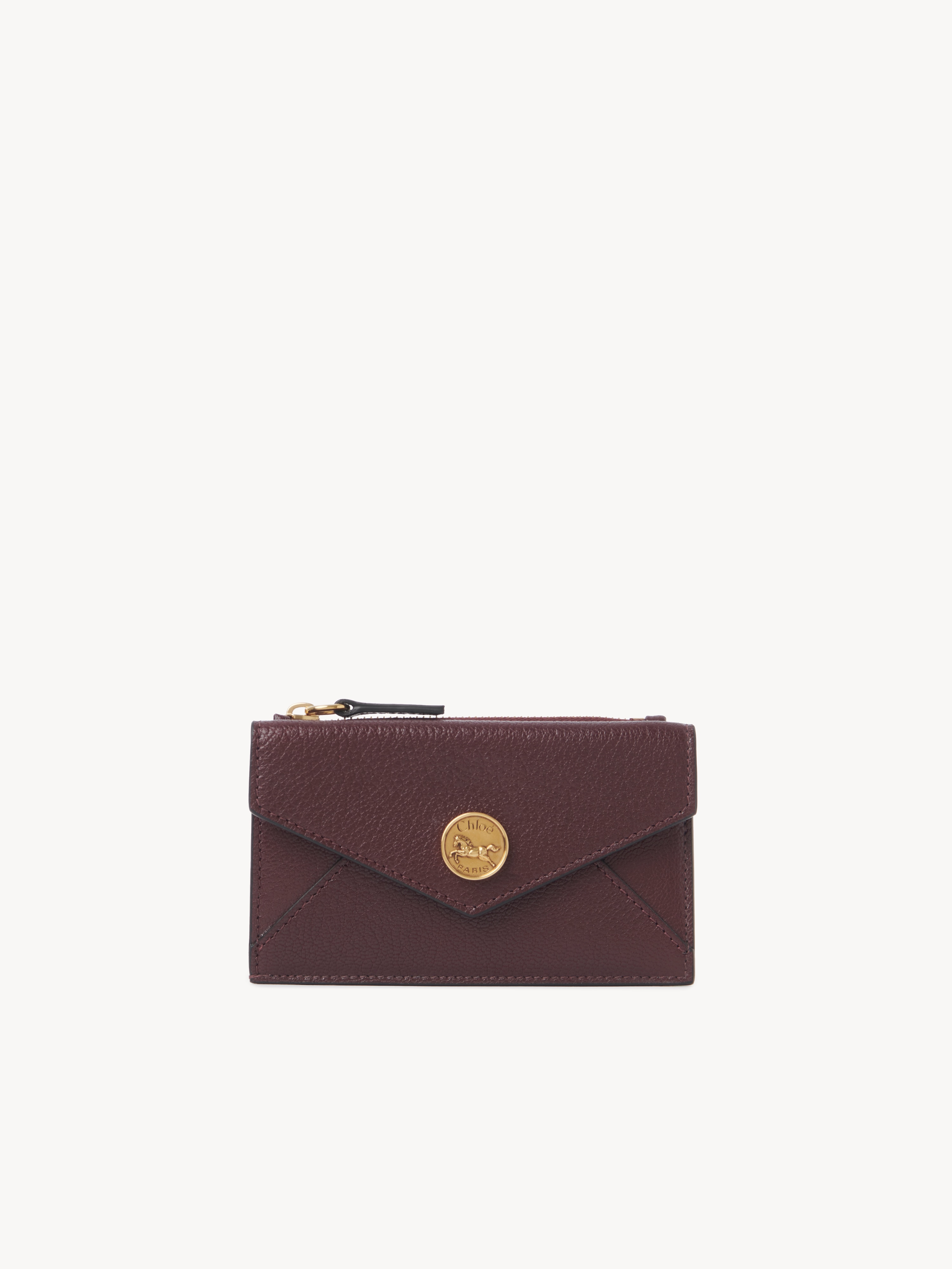 Small Envelope tri-fold wallet in grained leather - NaN