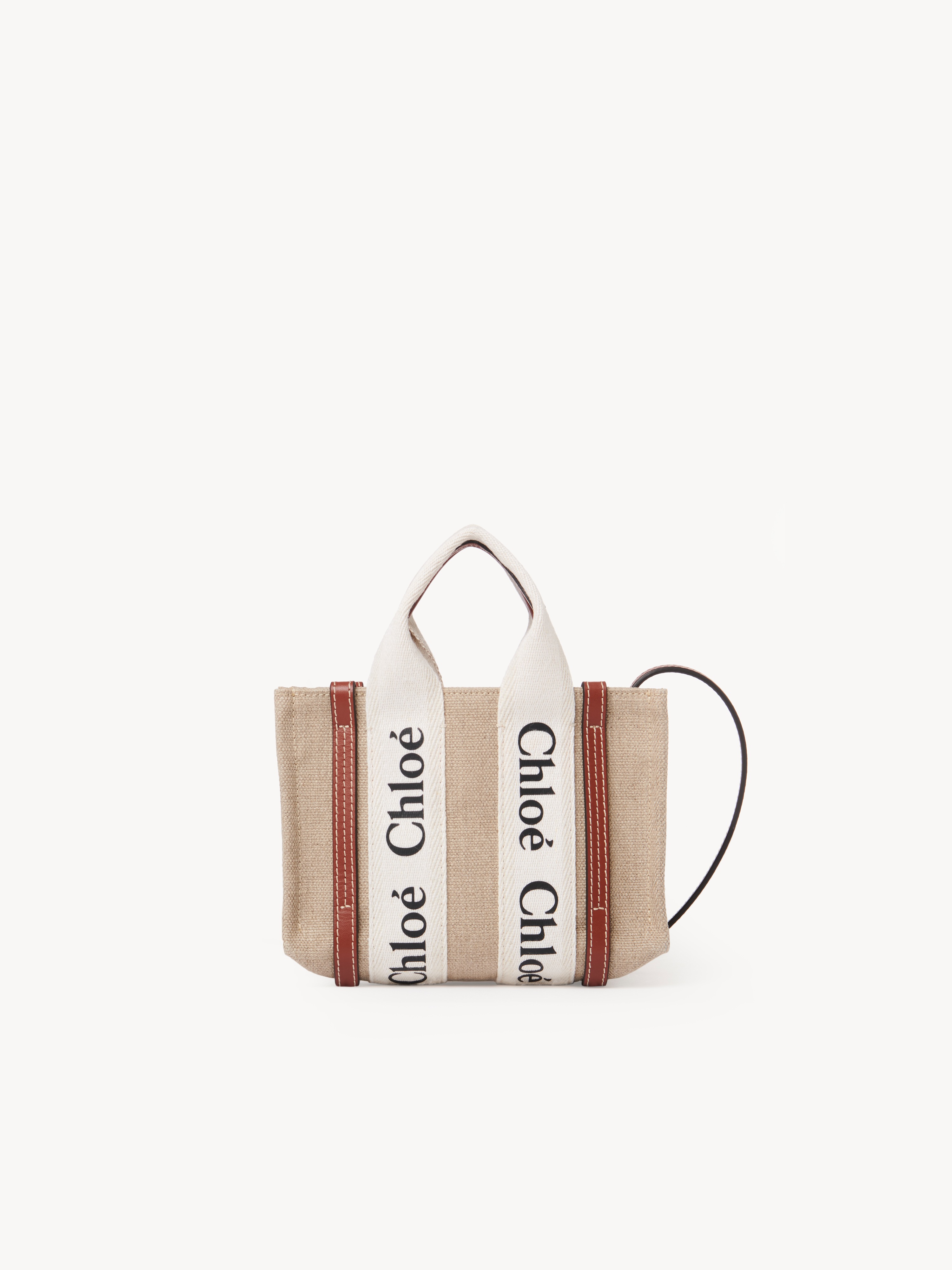 Large Woody tote bag in linen - NaN
