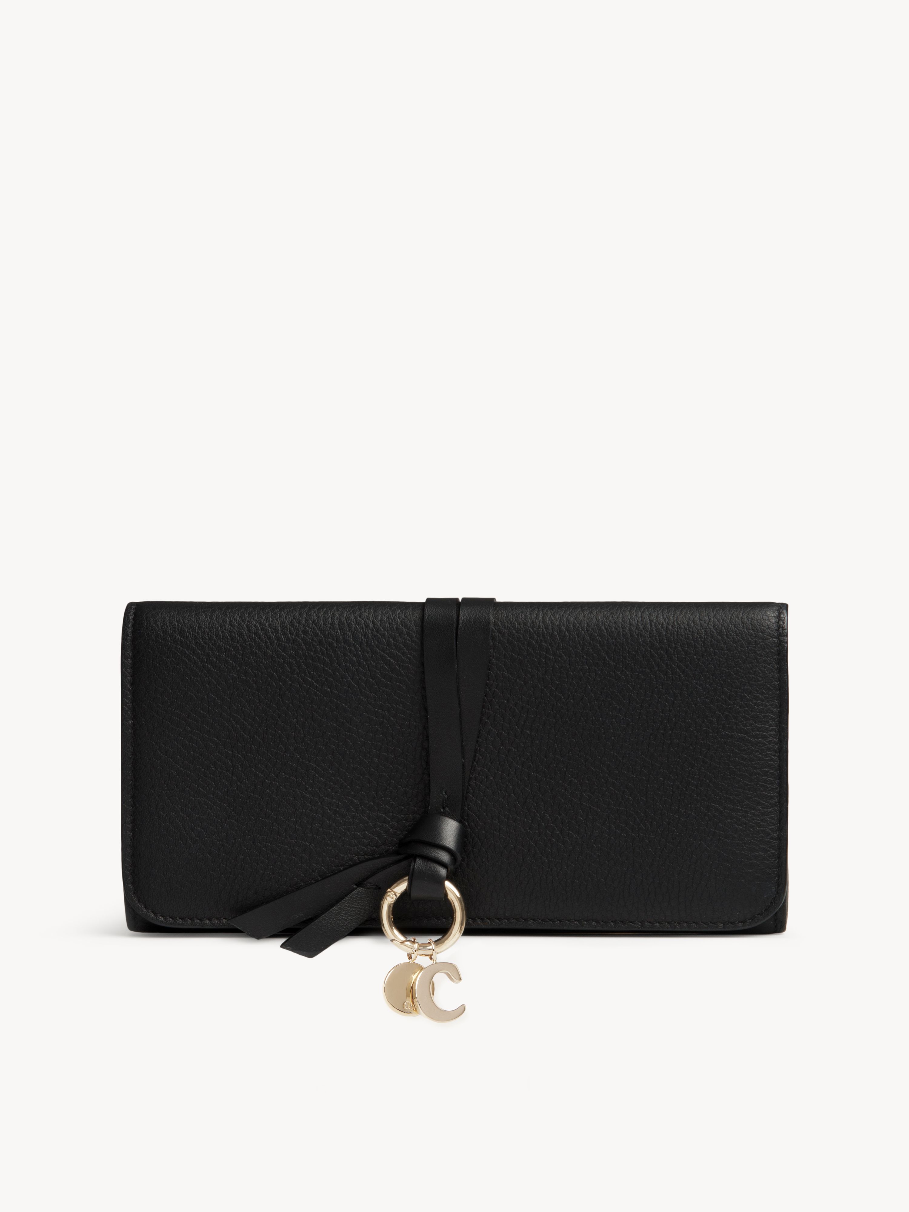 Alphabet bi-fold wallet in grained leather - NaN