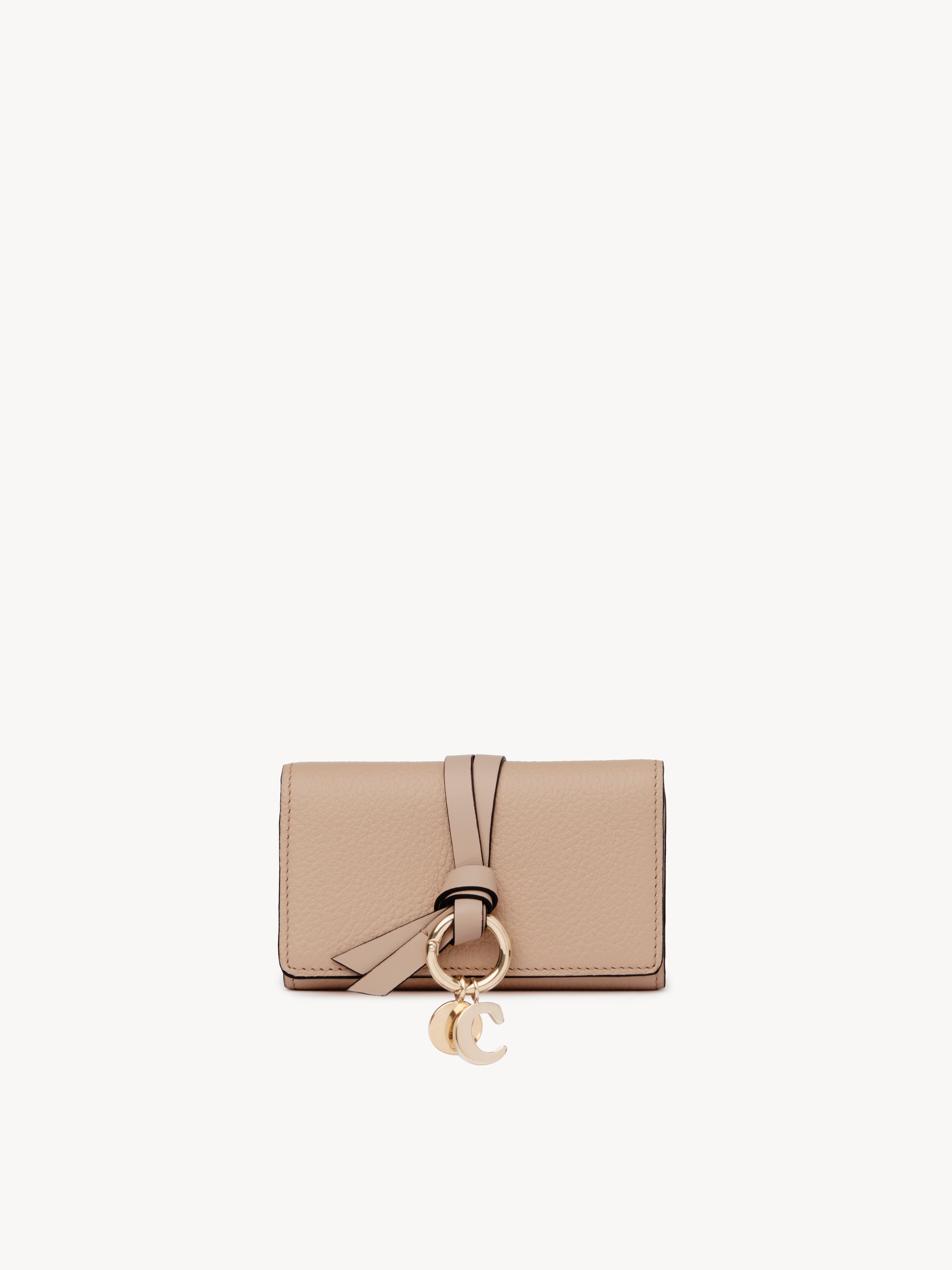 Mini Alphabet tri-fold in grained leather  - NaN