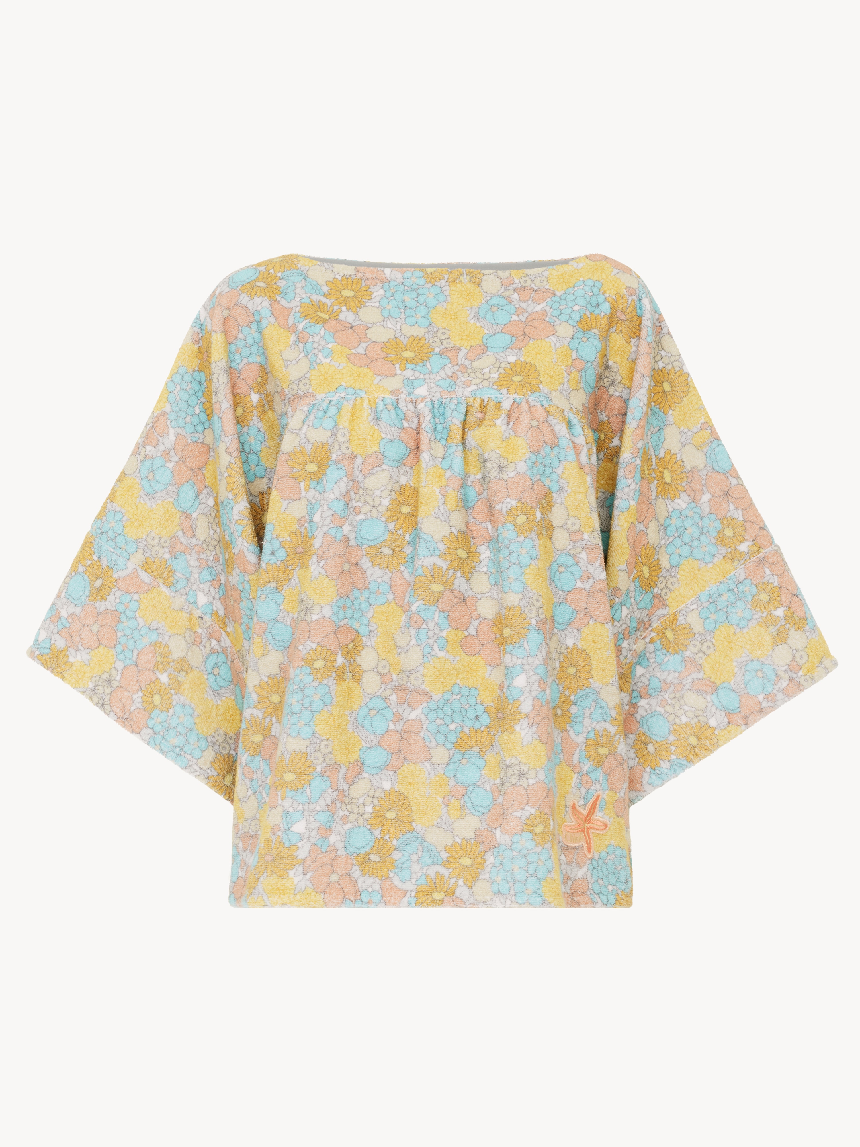 Drawstring mini shorts in cotton towelling - NaN