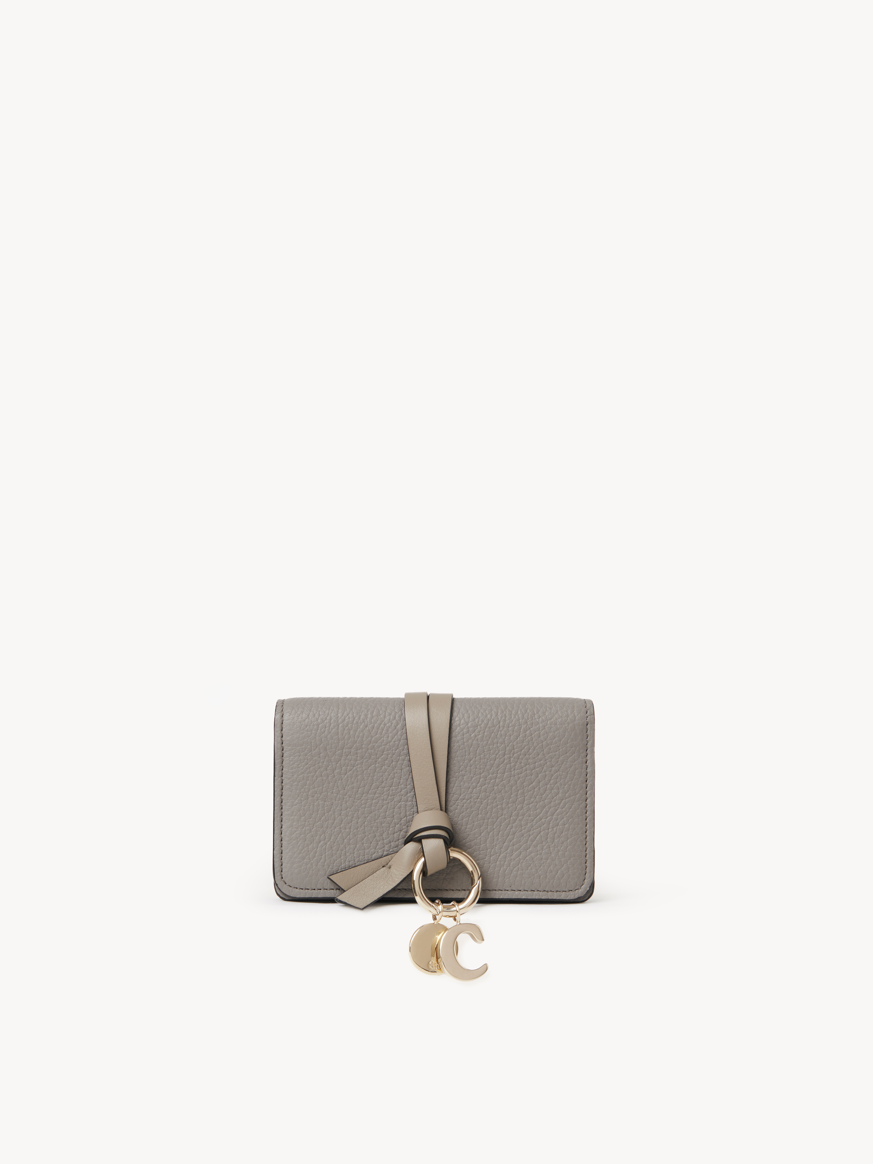 Alphabet bifold wallet in grained leather - NaN