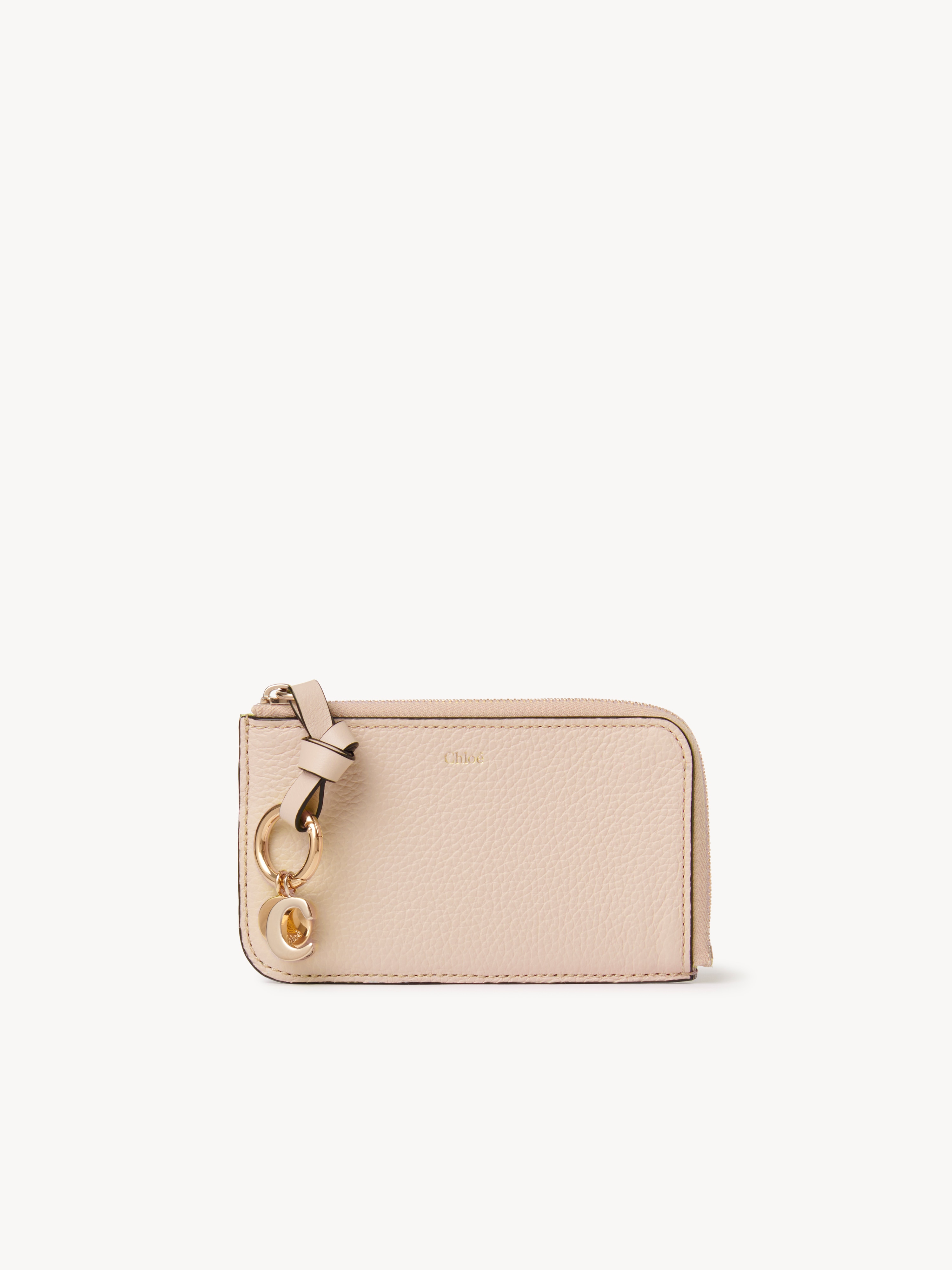 Alphabet card holder in grained leather - NaN