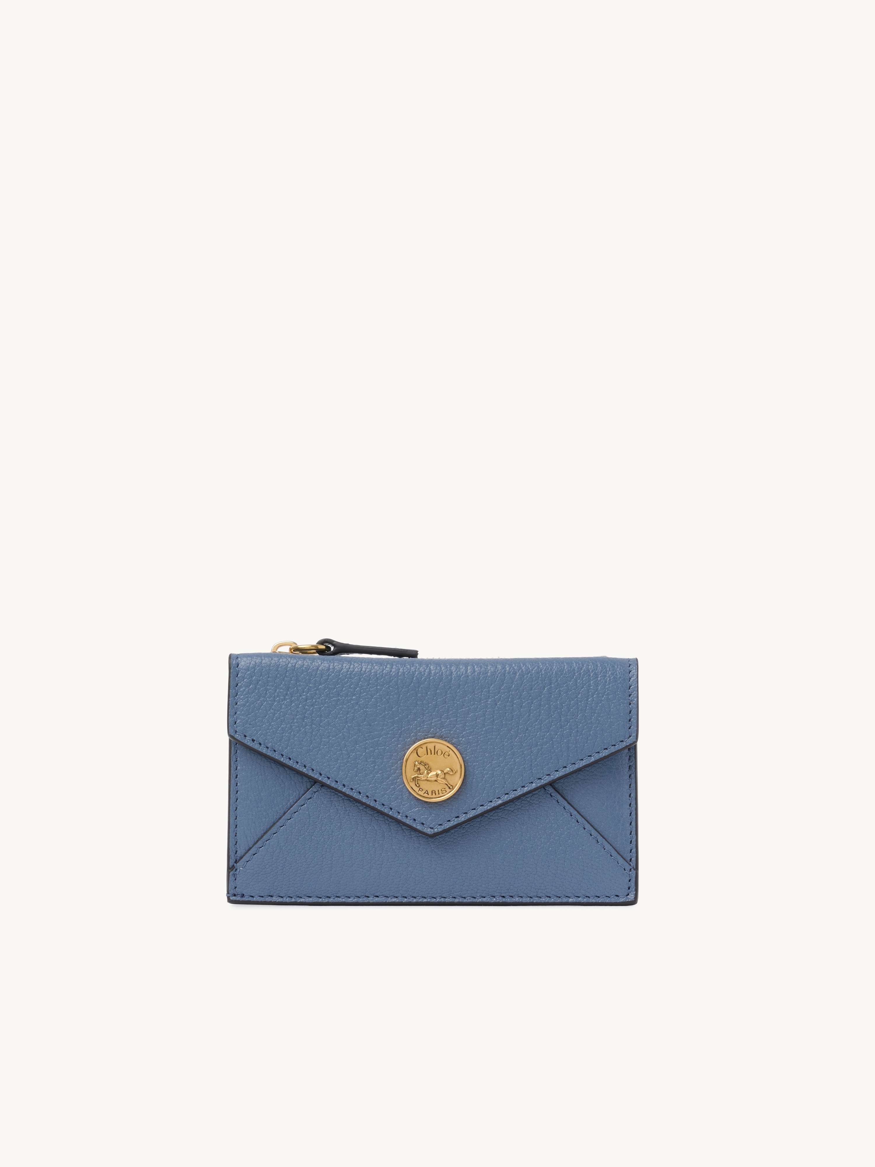 Small Envelope tri-fold in grained leather - NaN