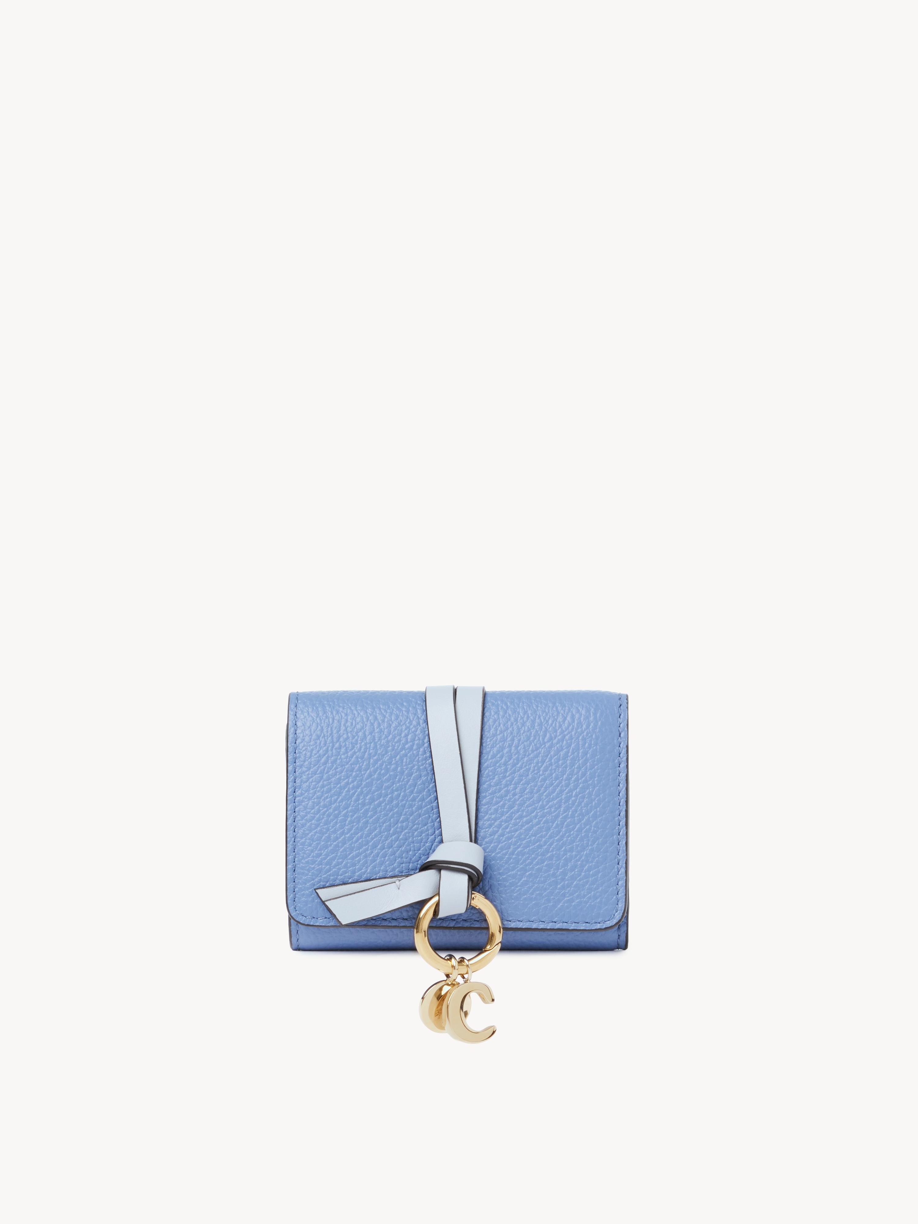 Small Alphabet tri-fold in grained leather - NaN