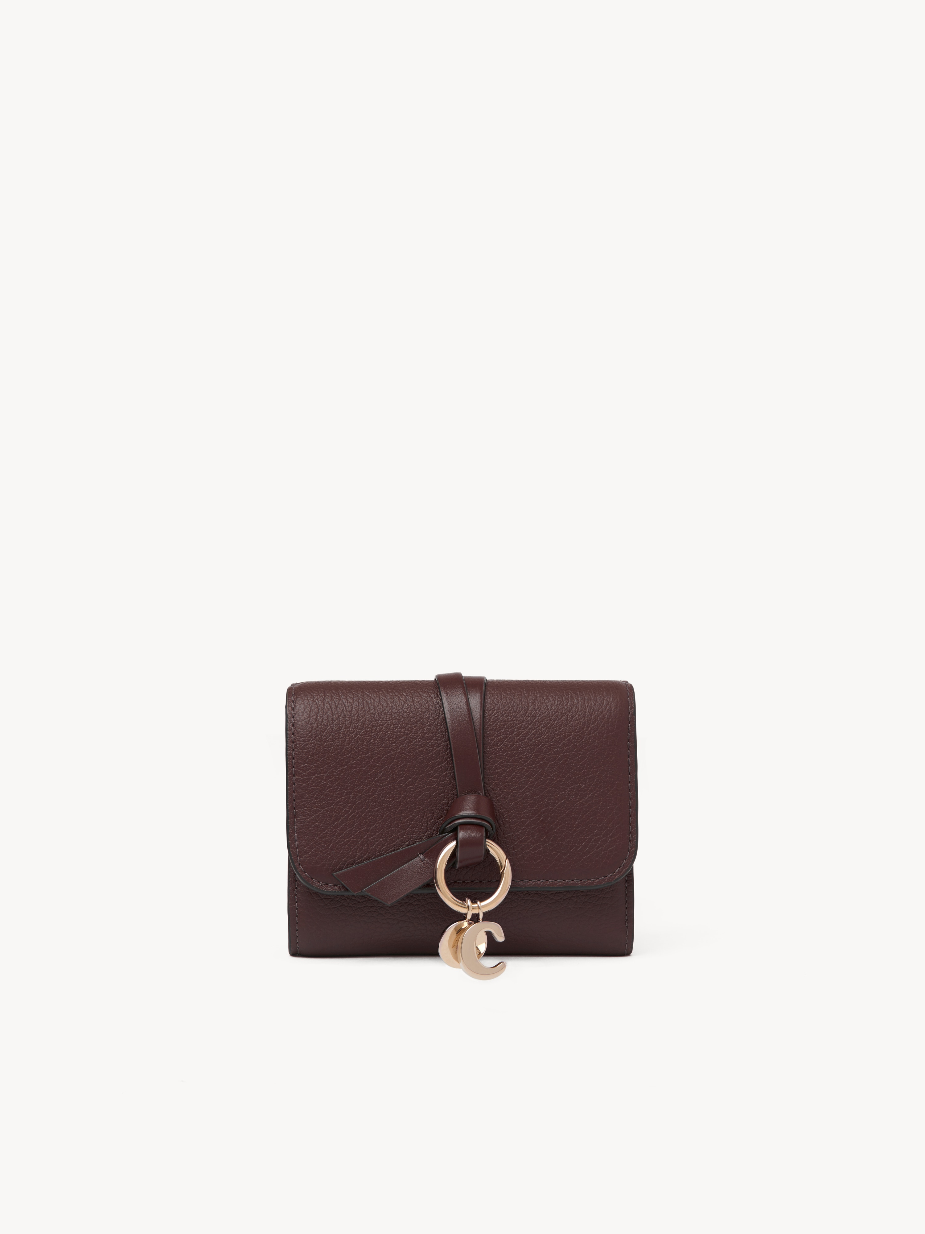 Alphabet wallet in grained leather - NaN