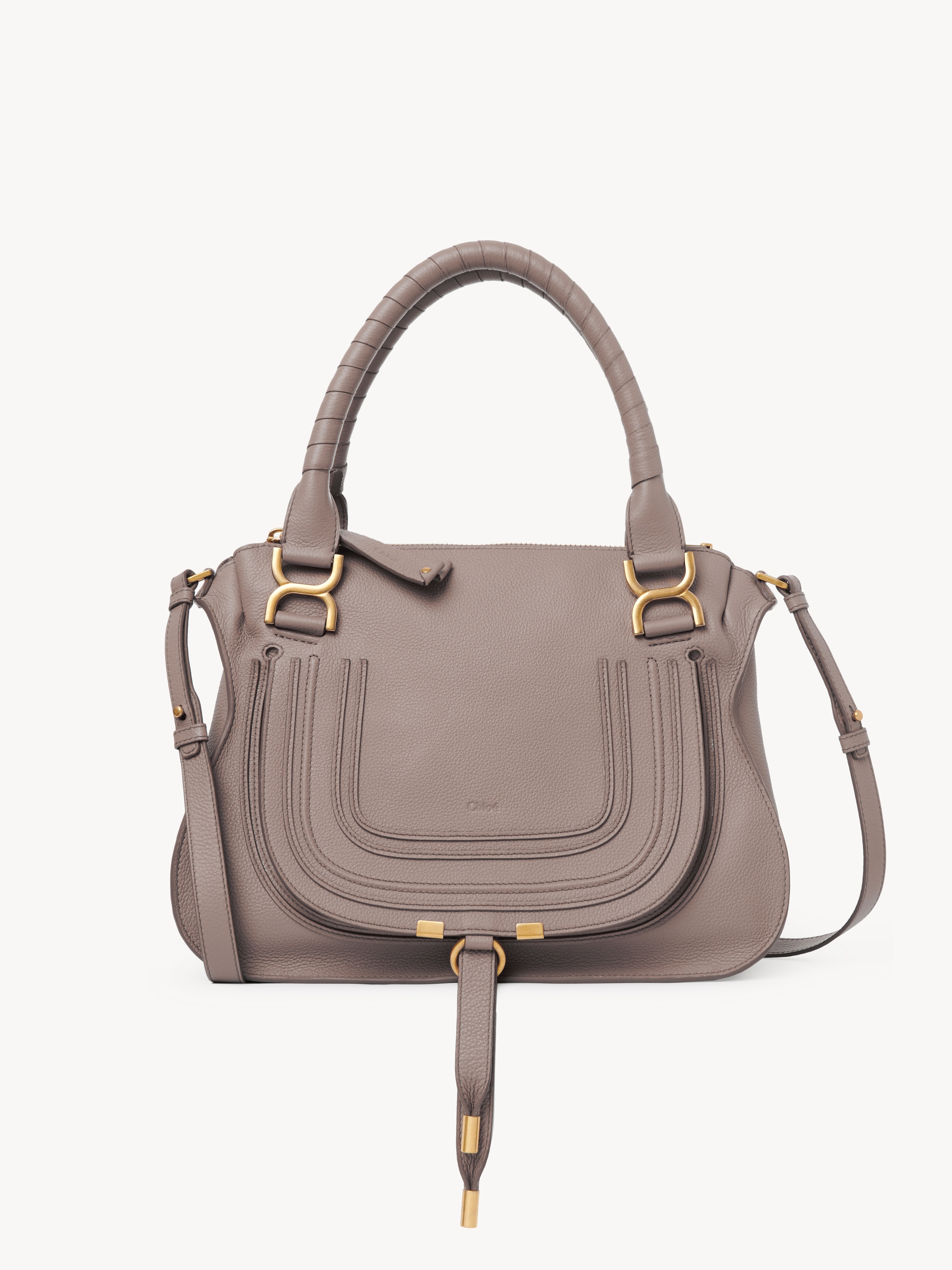 Marcie saddle bag in grained leather - NaN