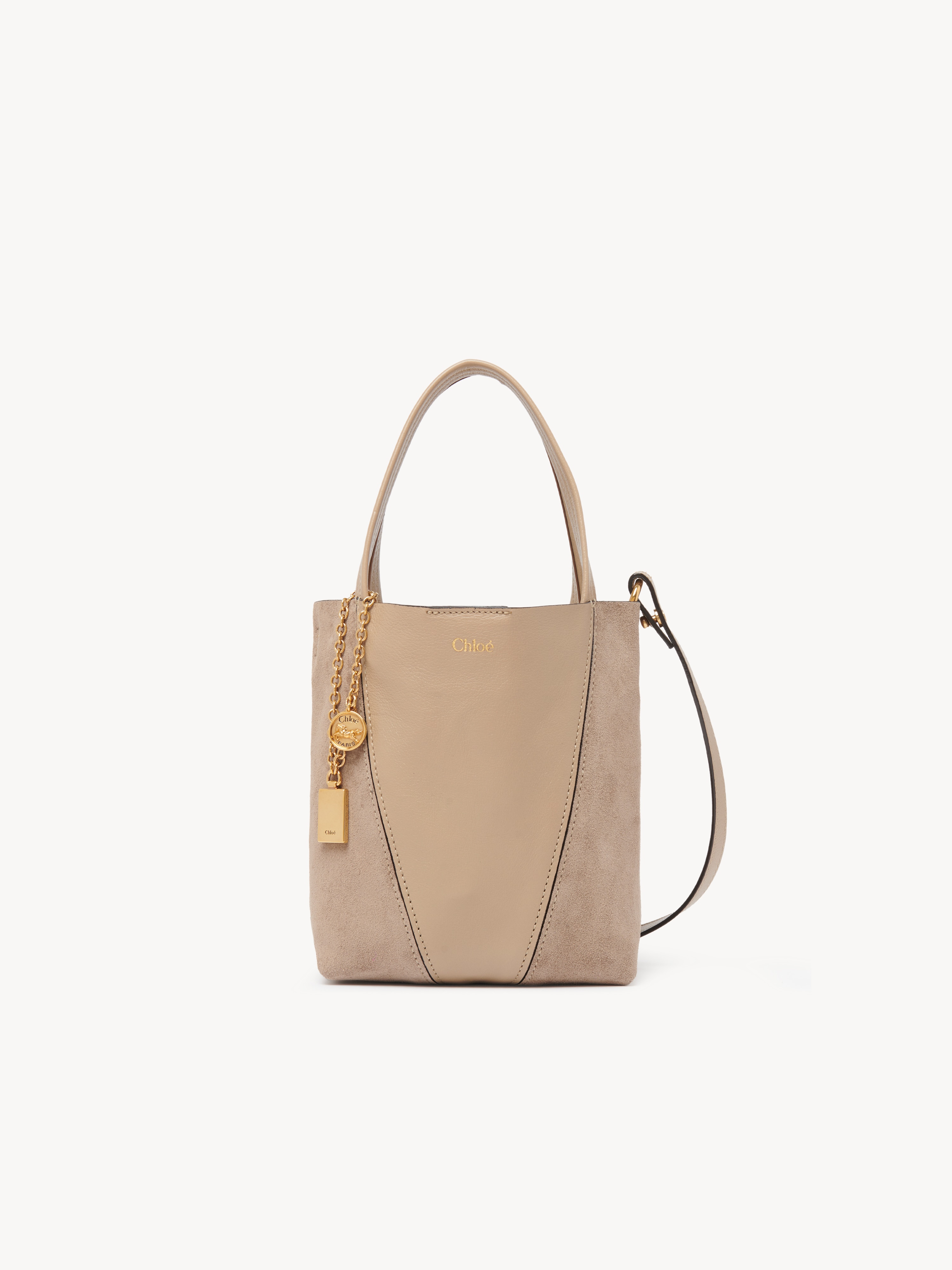 Chlo&eacute; Spin tote bag in grained and suede leather - NaN