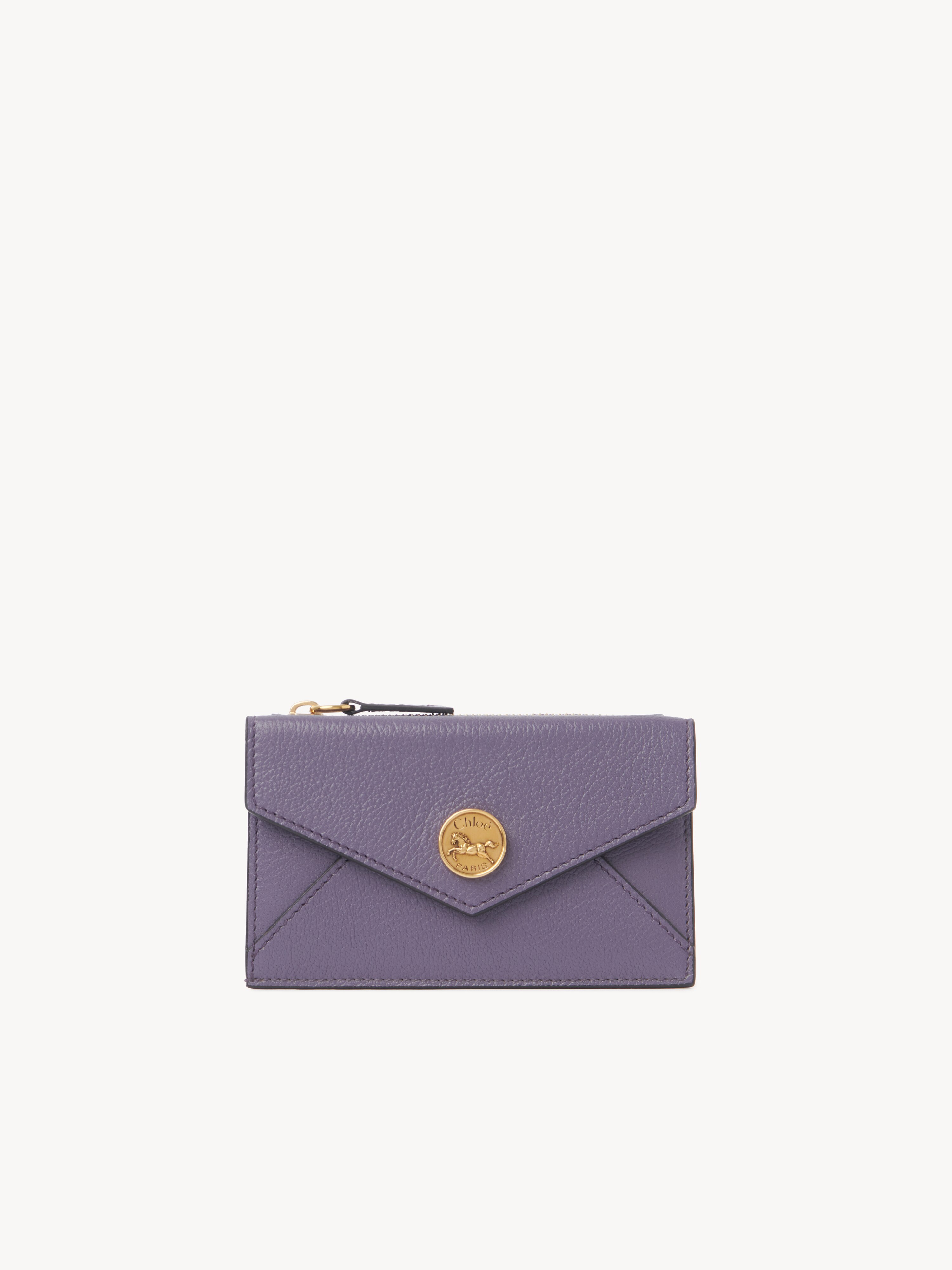 Small Envelope tri-fold wallet in grained leather - NaN
