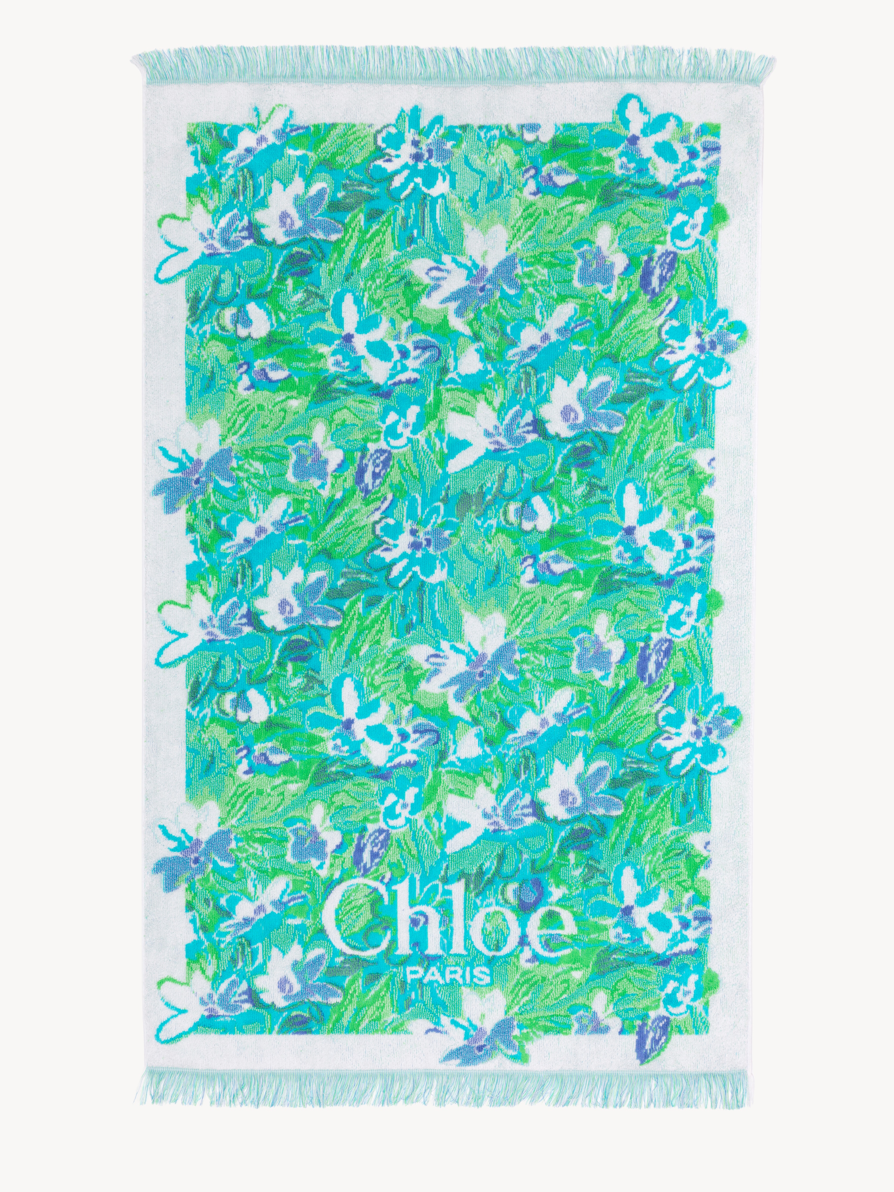 Aqua flower-print halterneck bikini top - NaN