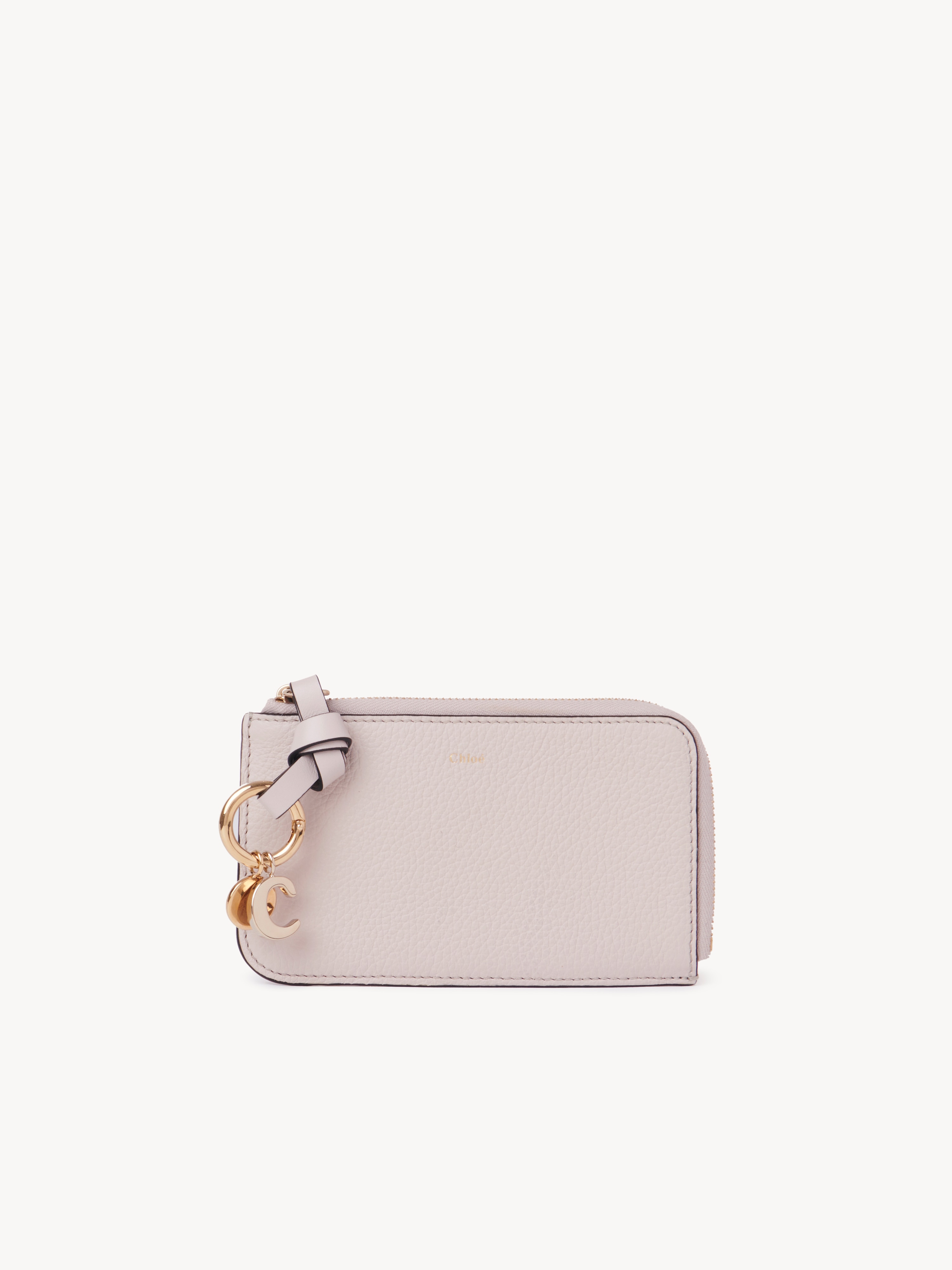 Alphabet card holder in grained leather - NaN