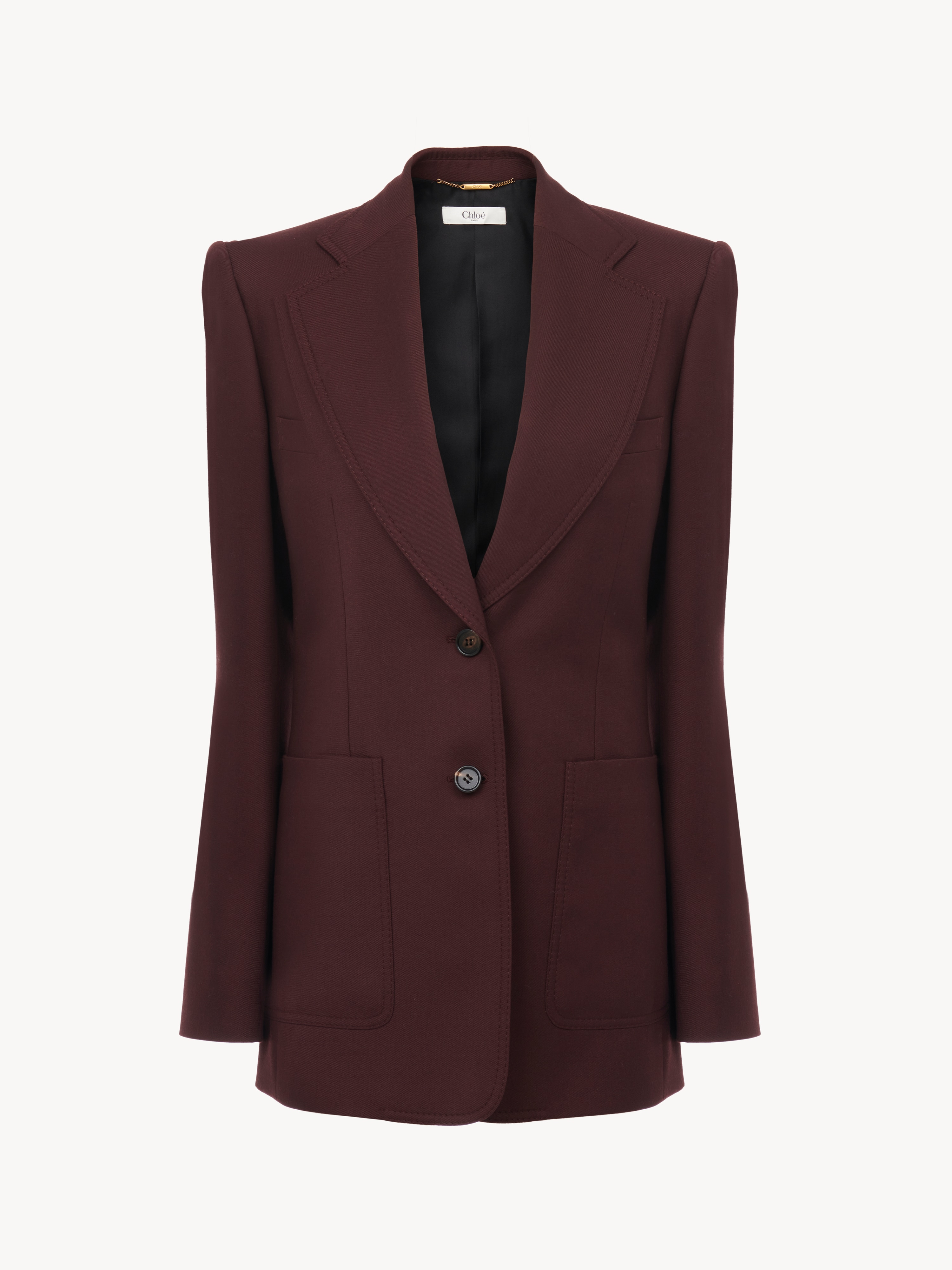 High-rise gathered trousers in wool gabardine - NaN