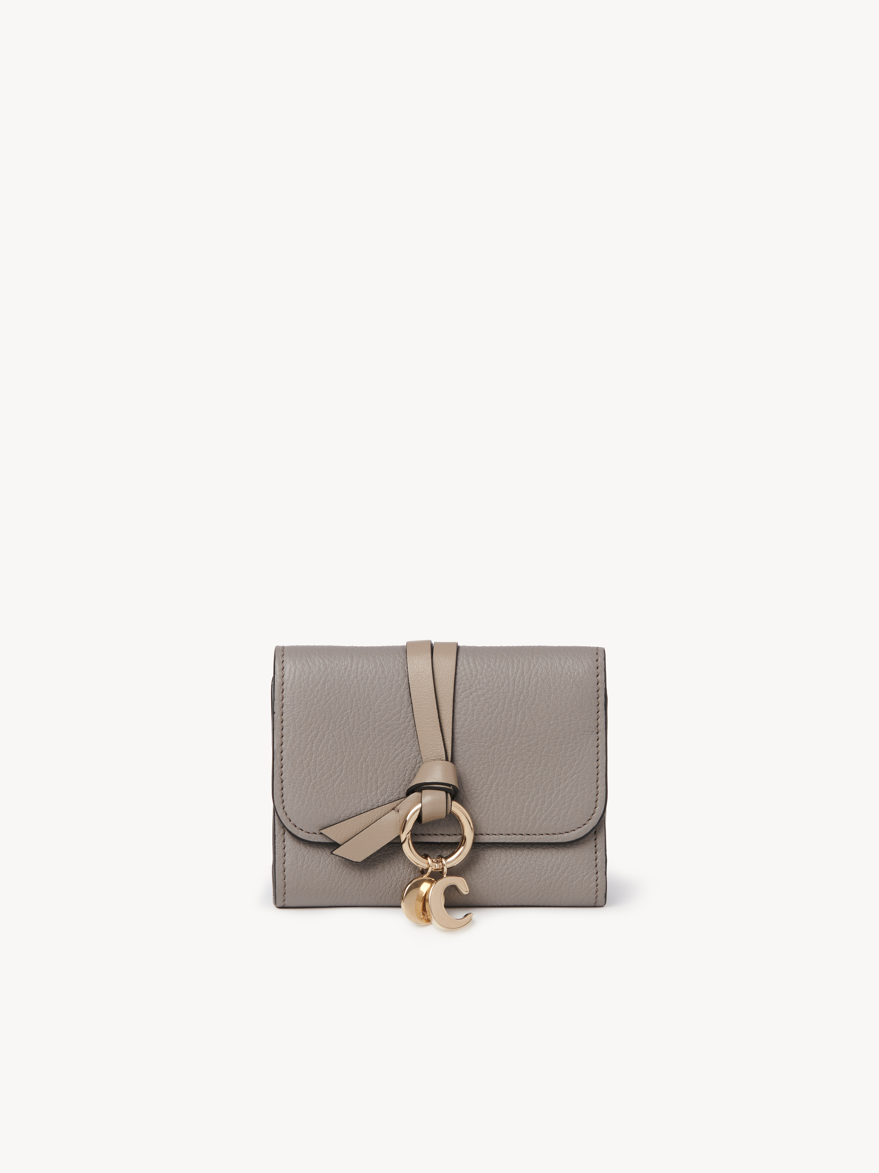Alphabet bifold wallet in grained leather - NaN