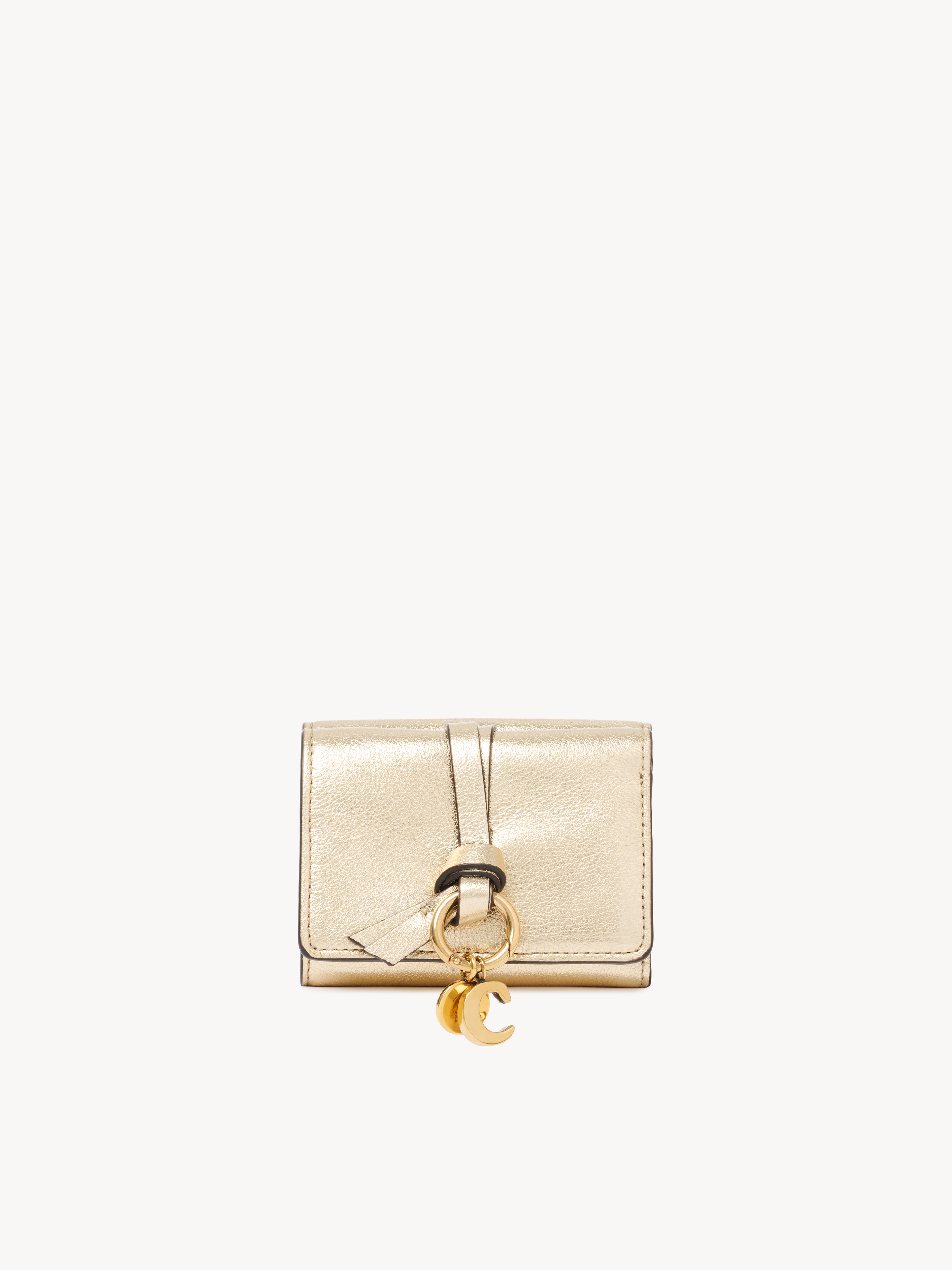Alphabet wallet in metallic leather - NaN