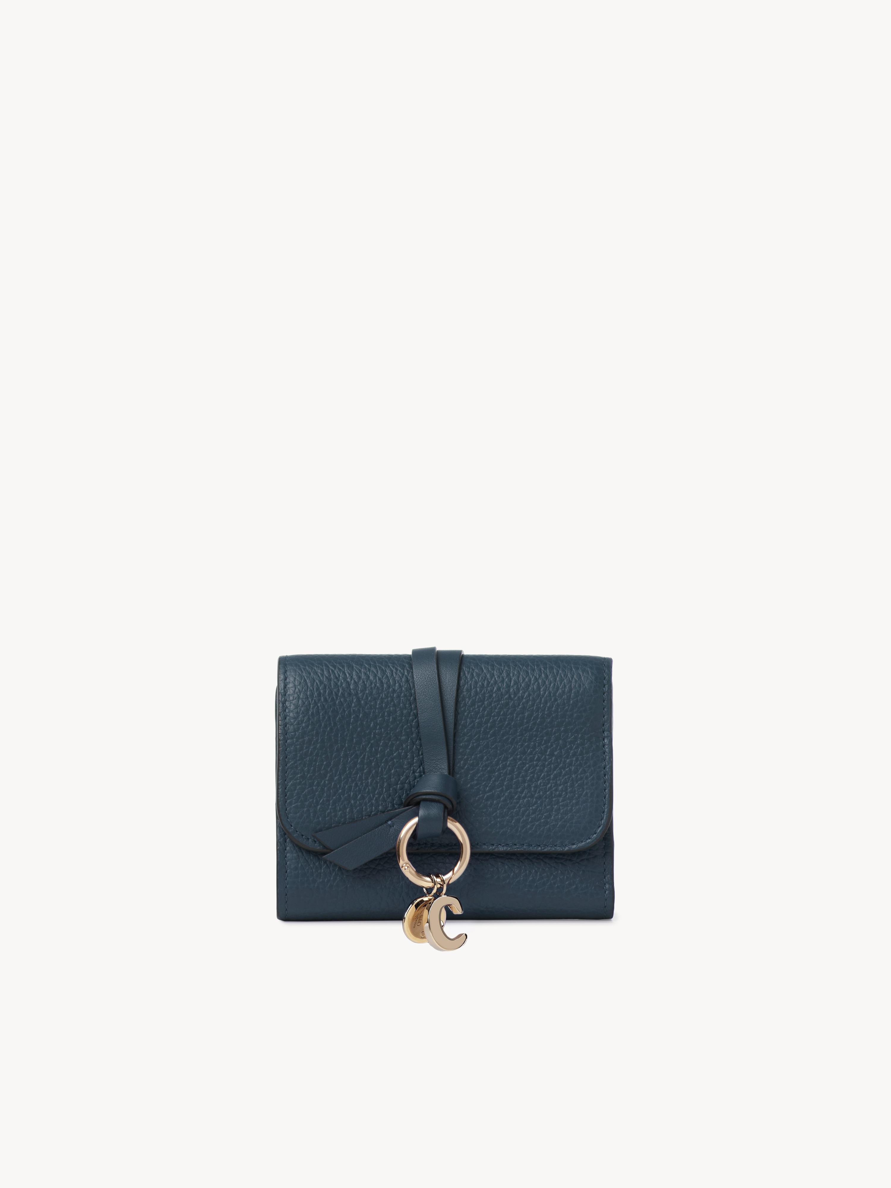 Alphabet wallet in grained leather - NaN
