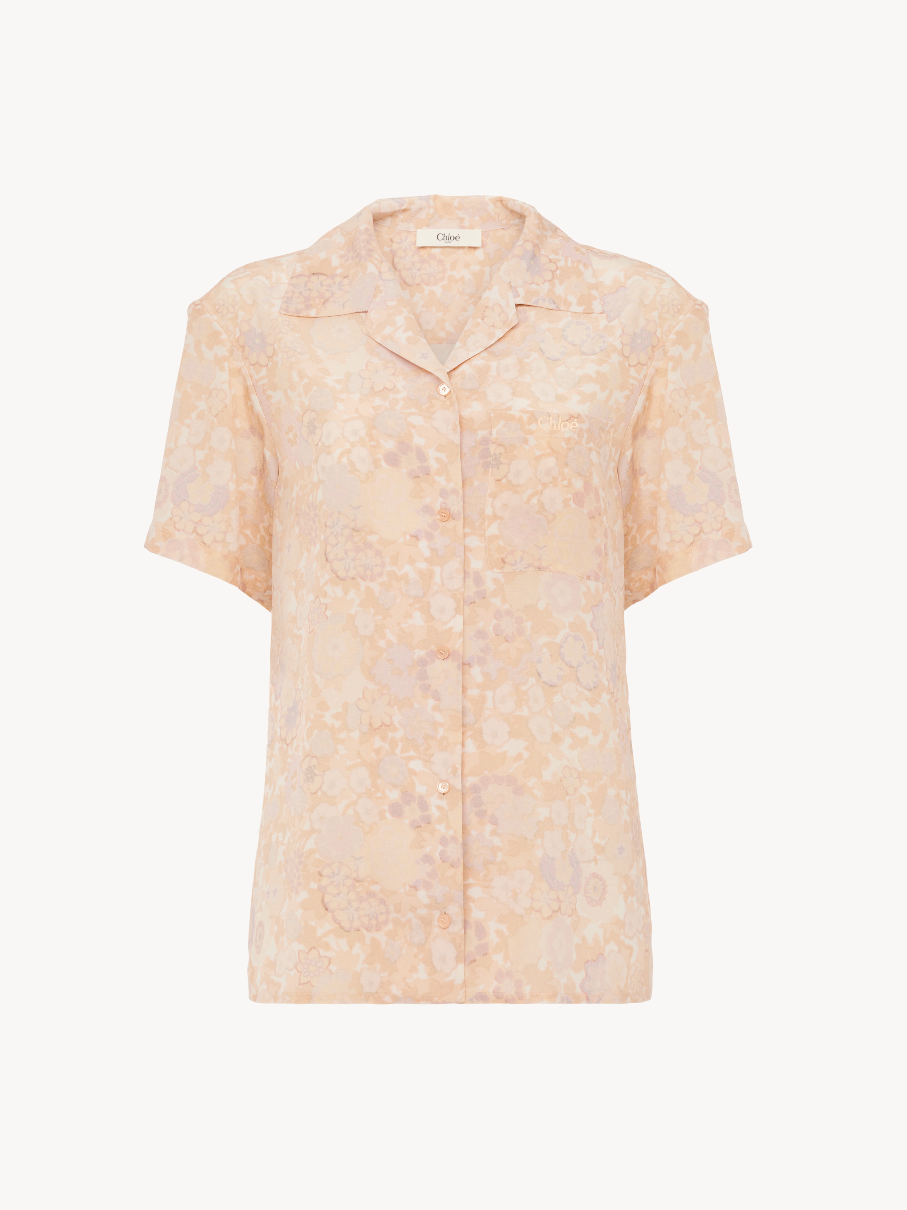 Cropped fluid trousers in cr&ecirc;pe de chine - NaN