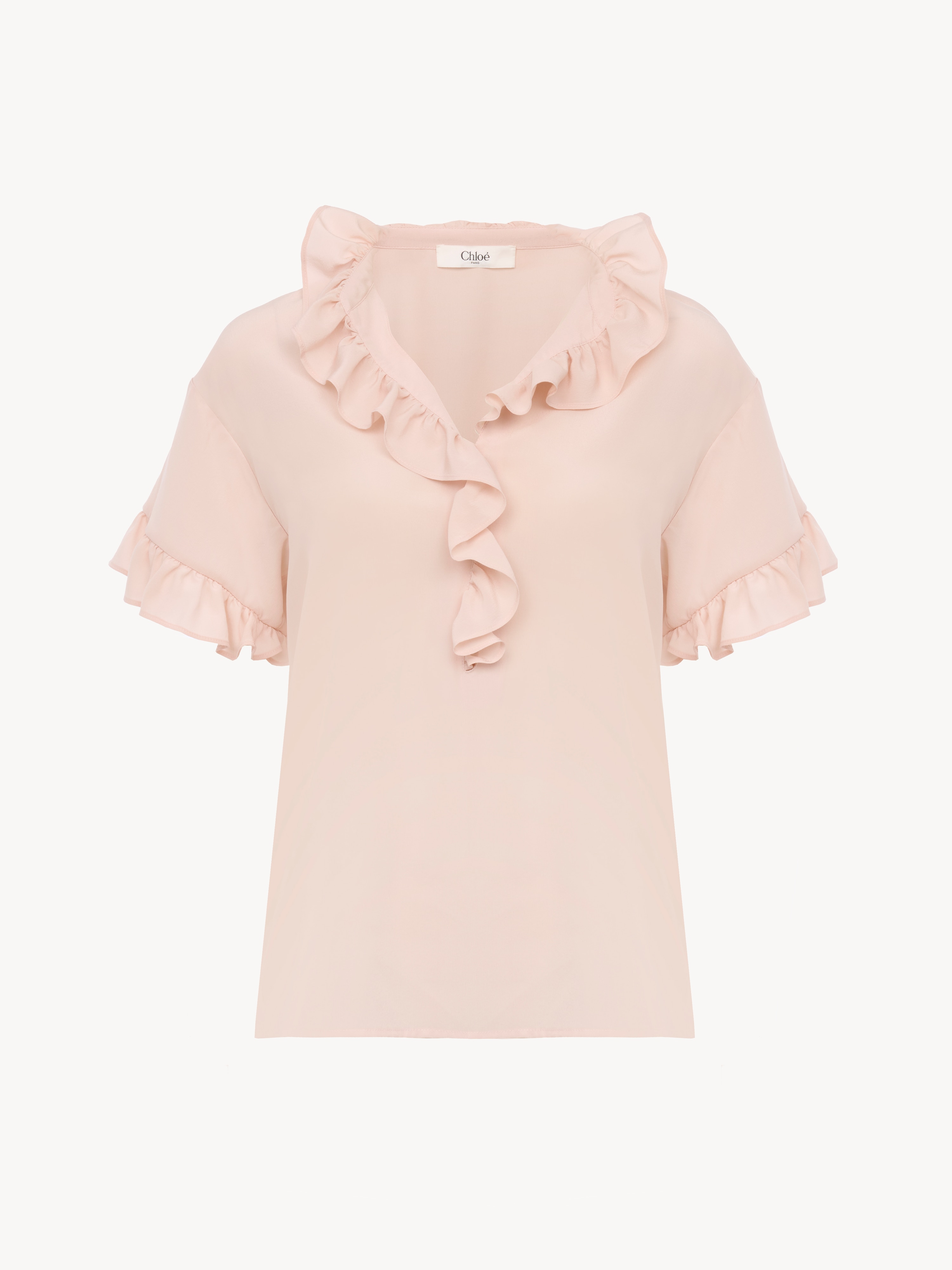 Fluid cropped trousers in silk - NaN