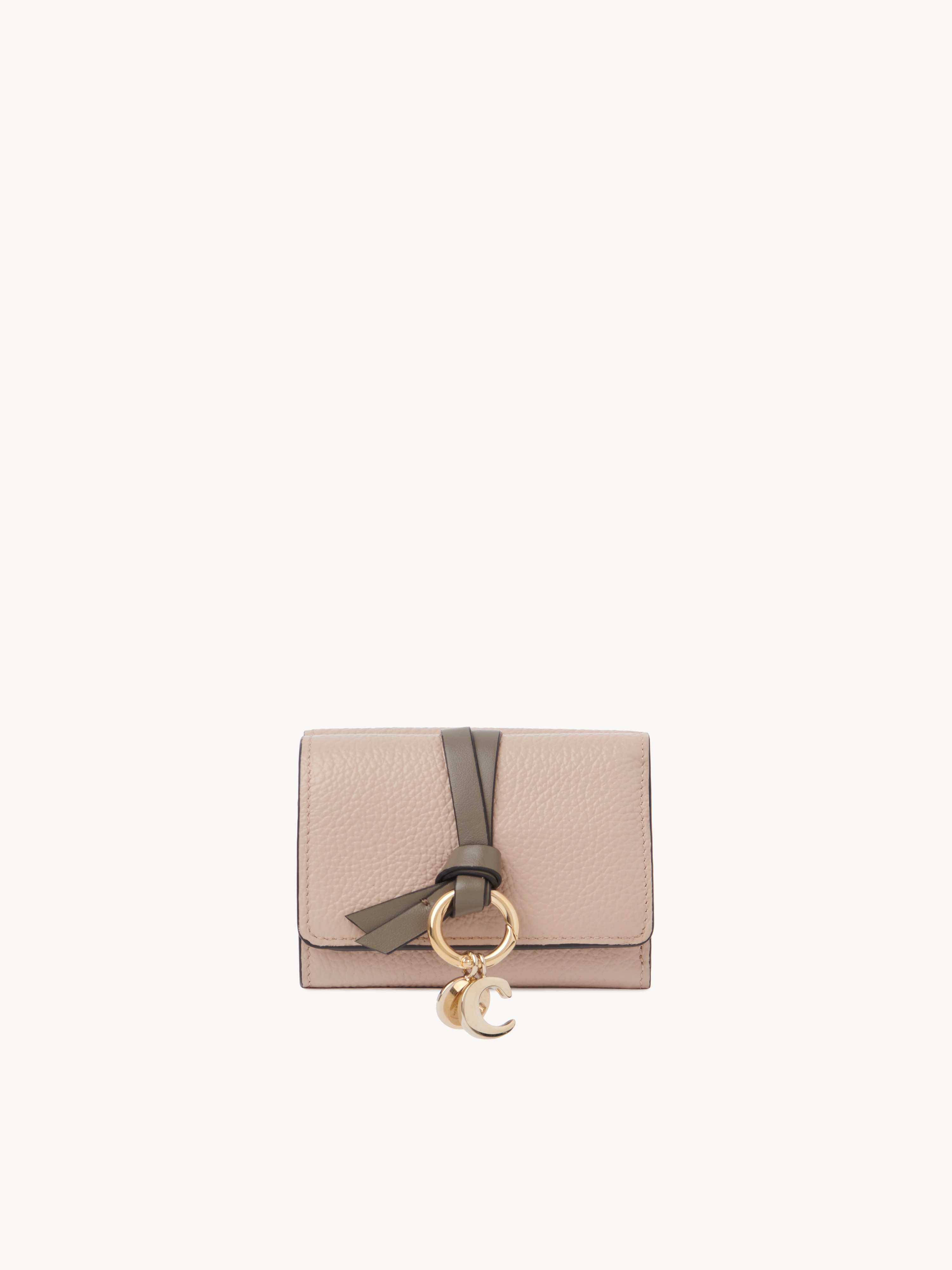Small Alphabet tri-fold in grained leather - NaN