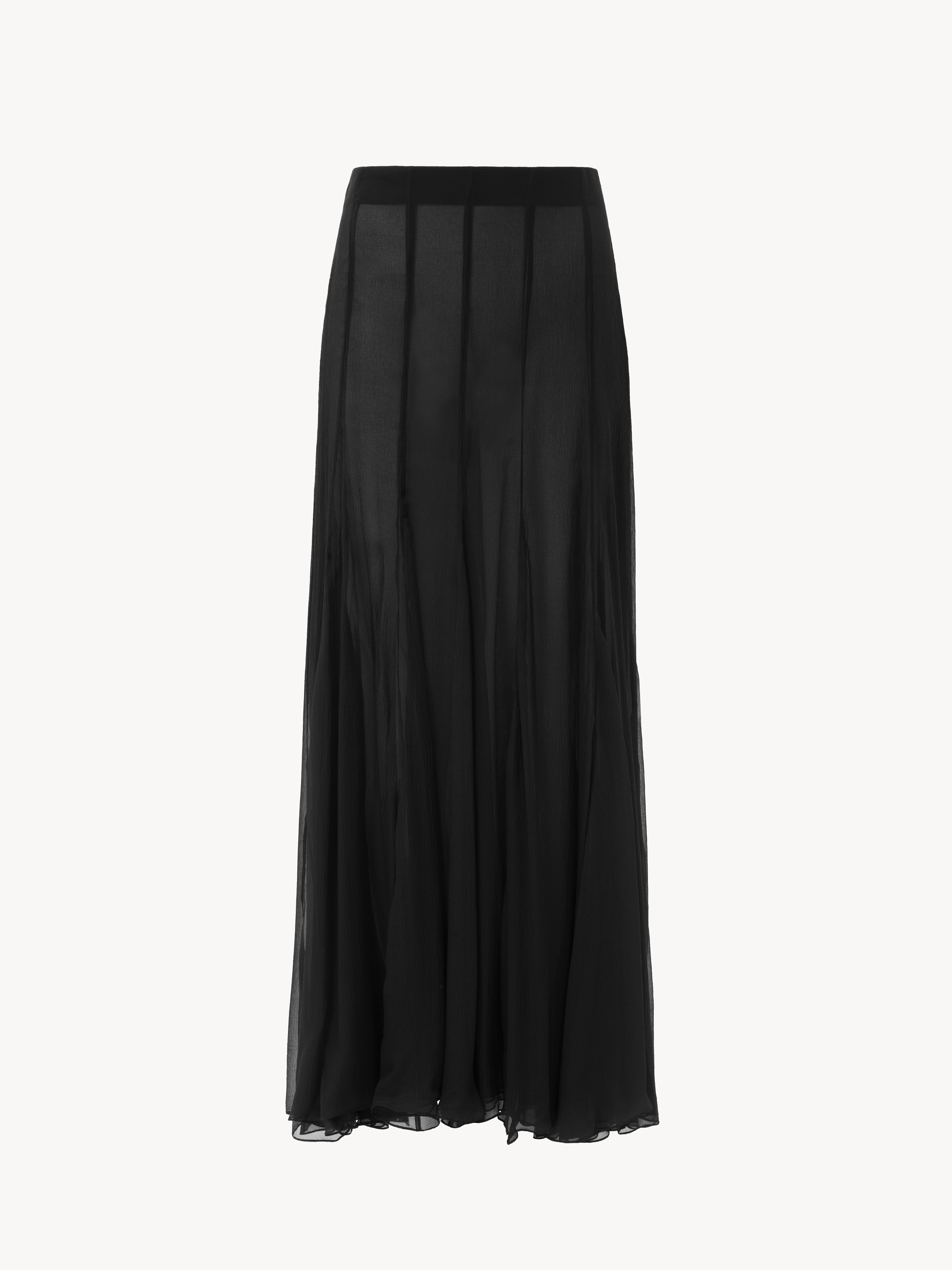 Fluid maxi skirt in washed silk satin - NaN