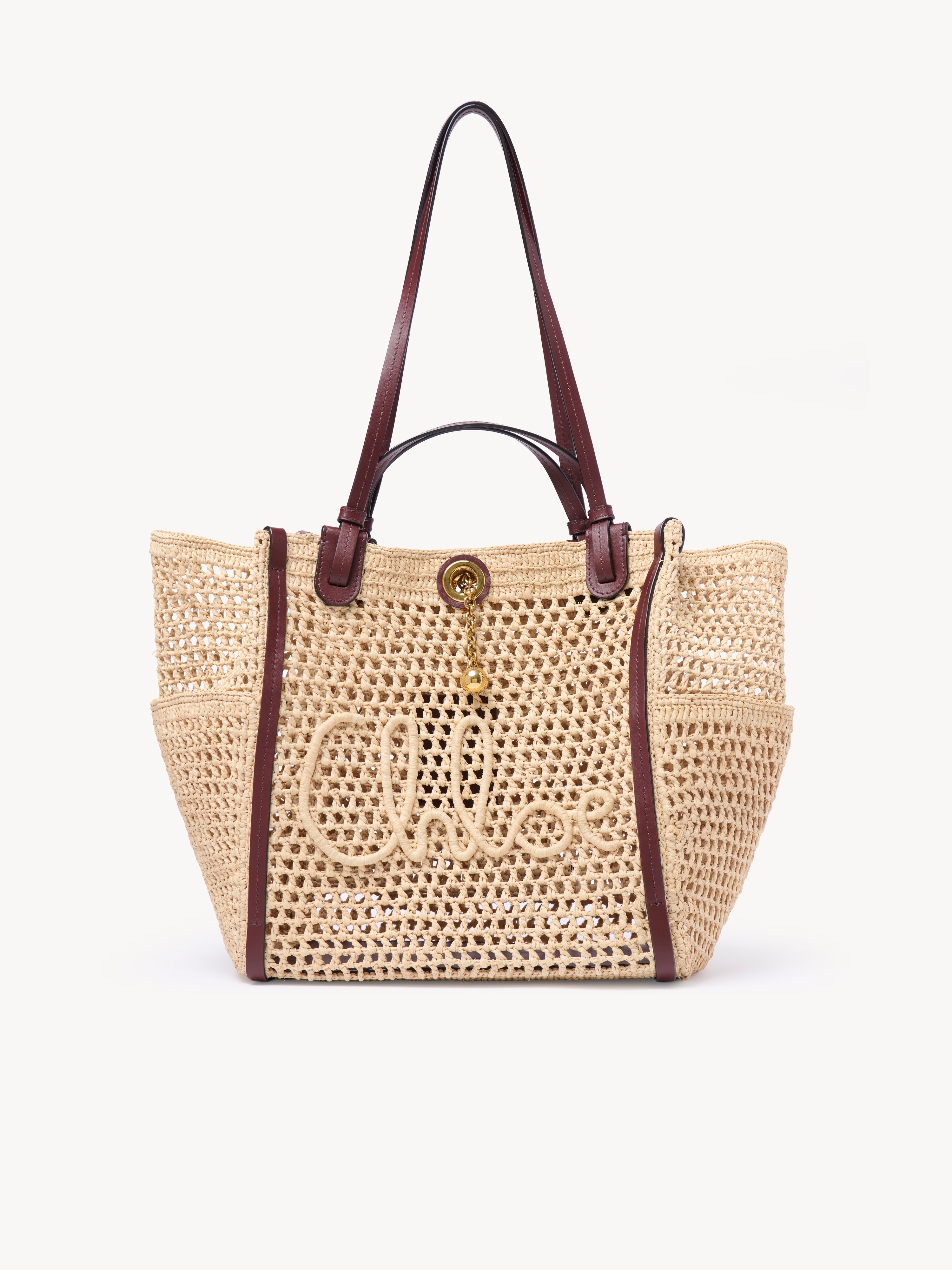Small Chlo&eacute; Iconic double carry bag in raffia - NaN