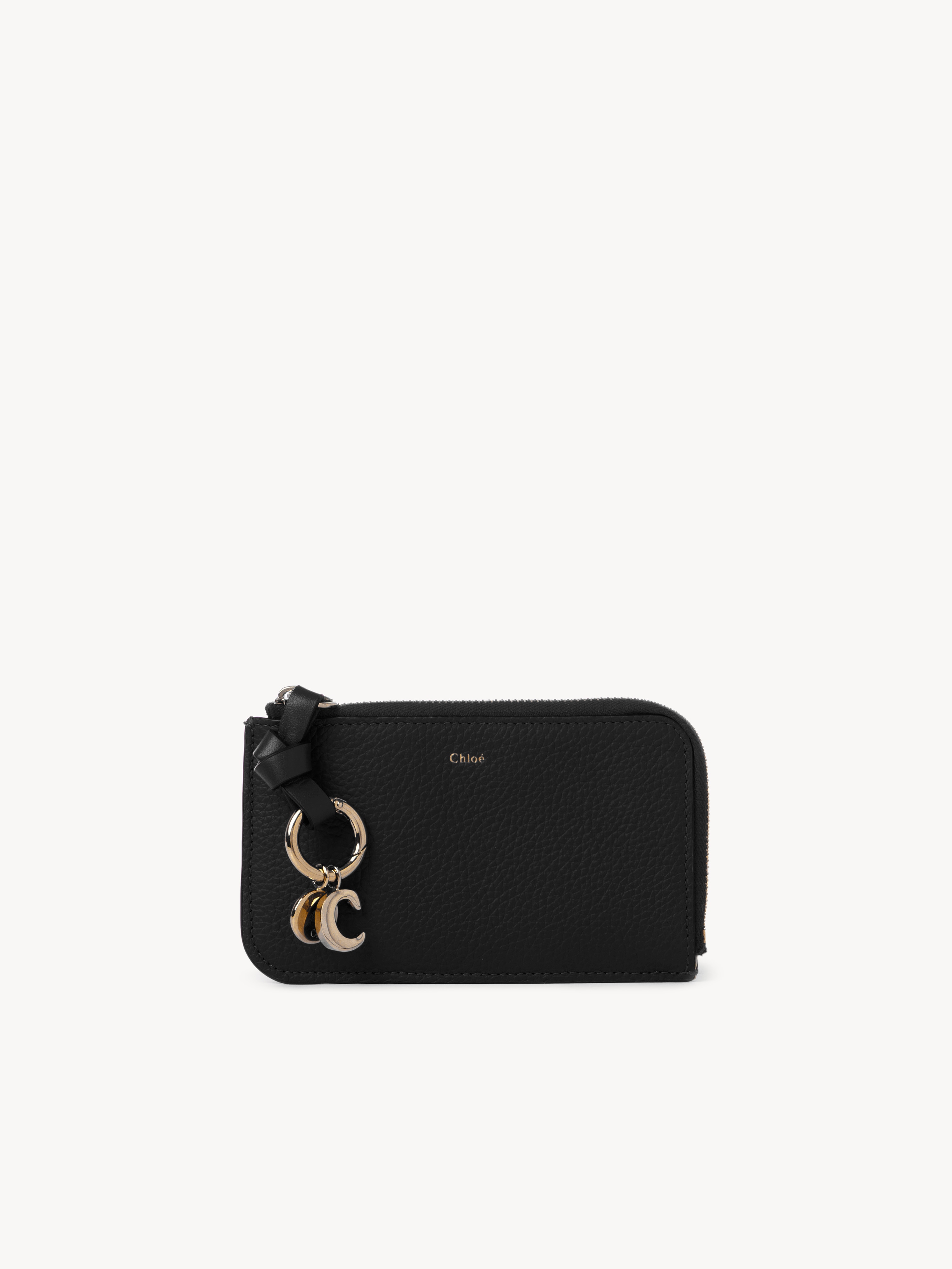 Small Alphabet tri-fold in grained leather - NaN