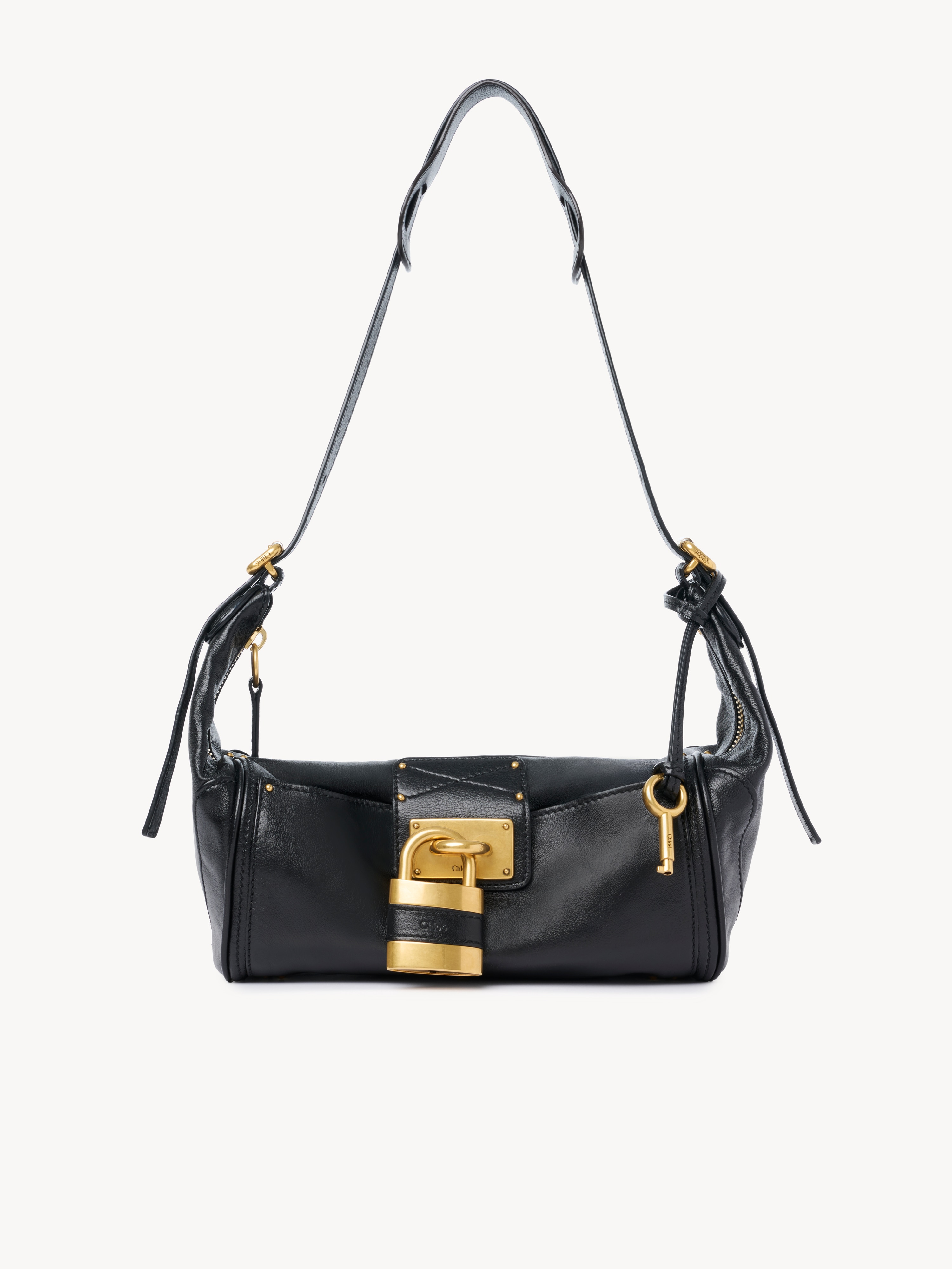 Small Paddington bag with strap in grained leather - NaN
