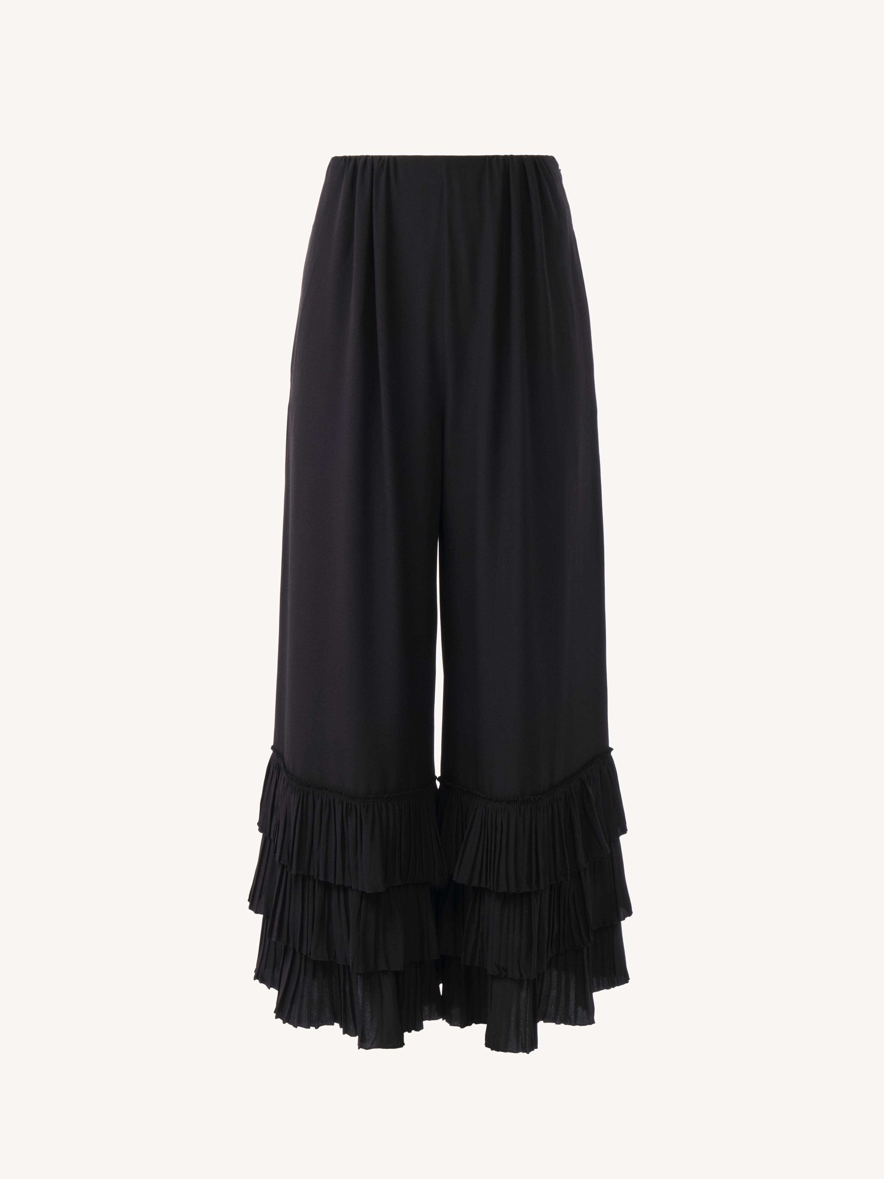 Thin-strap gathered mini dress in cr&ecirc;pe de chine - NaN