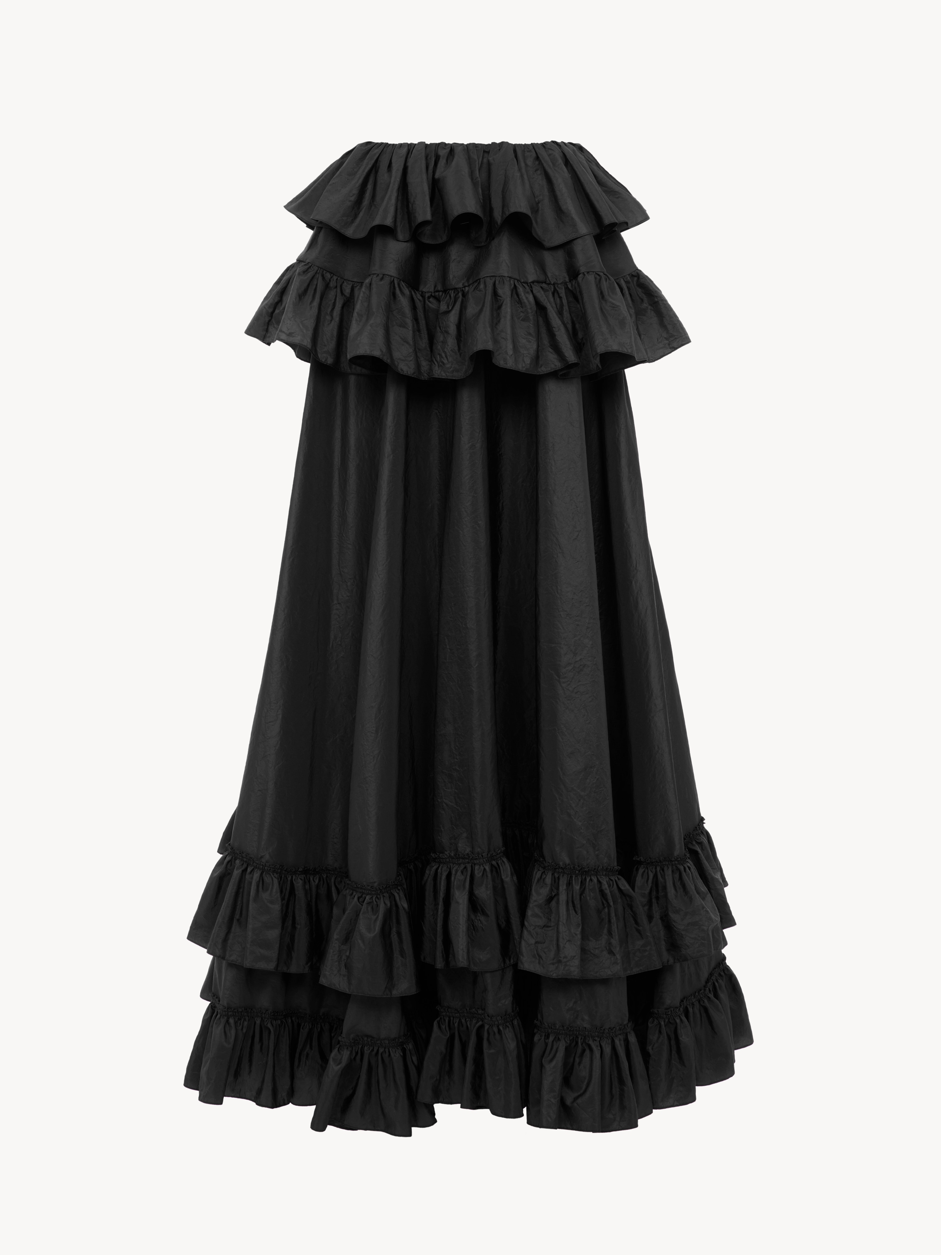 Ruffled bralette in silk mousseline & lace - NaN