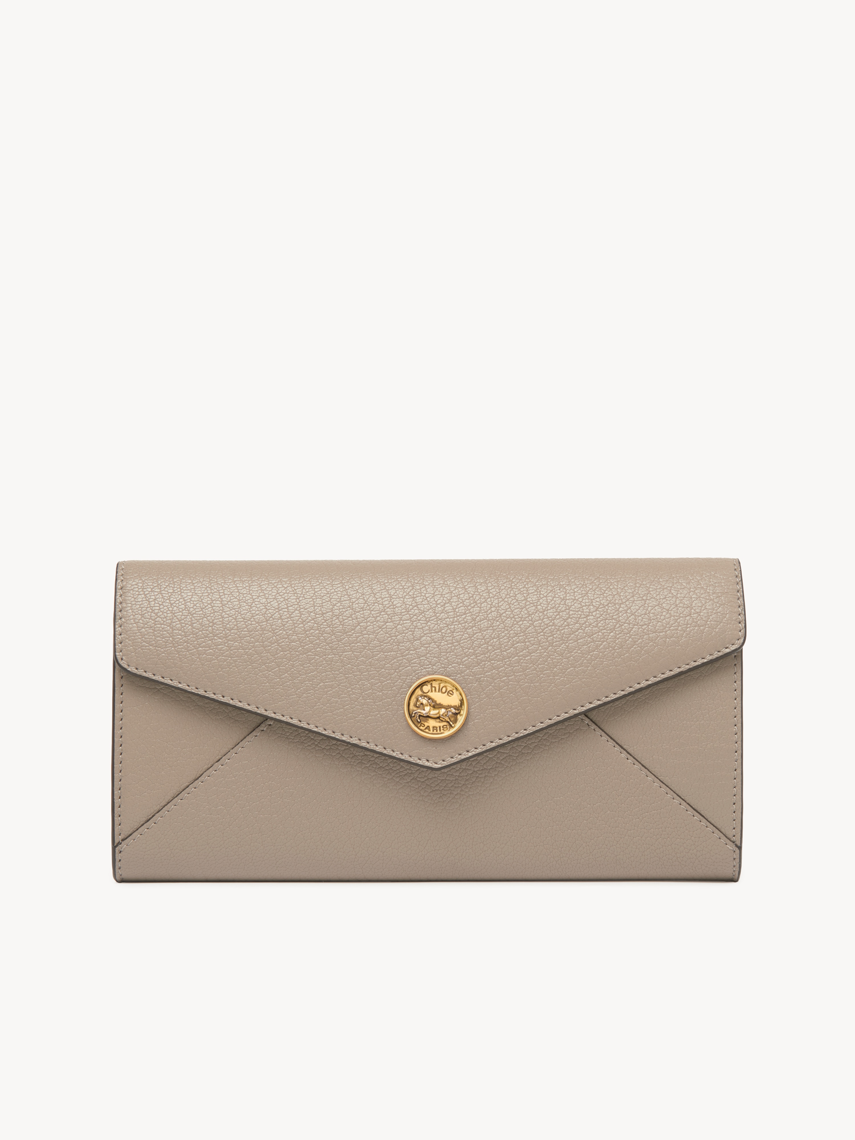Small Envelope purse with card slots in grained leather - NaN